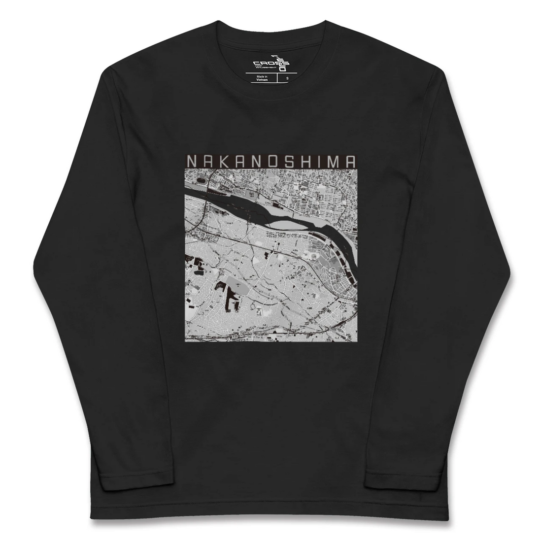 【中野島(神奈川県)】地図柄ロングスリーブTシャツ