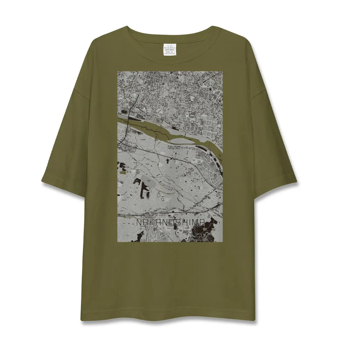 【中野島(神奈川県)】地図柄ビッグシルエットTシャツ