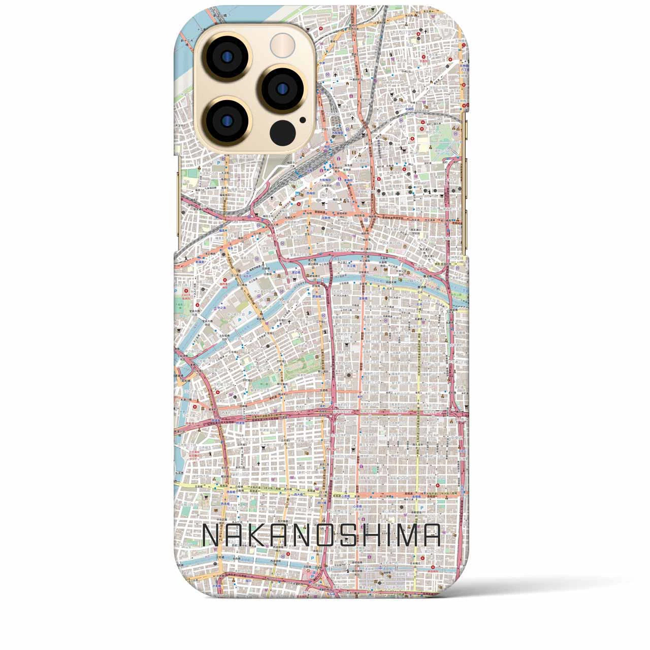 【中之島】地図柄iPhoneケース（バックカバータイプ・ナチュラル）iPhone 12 Pro Max 用
