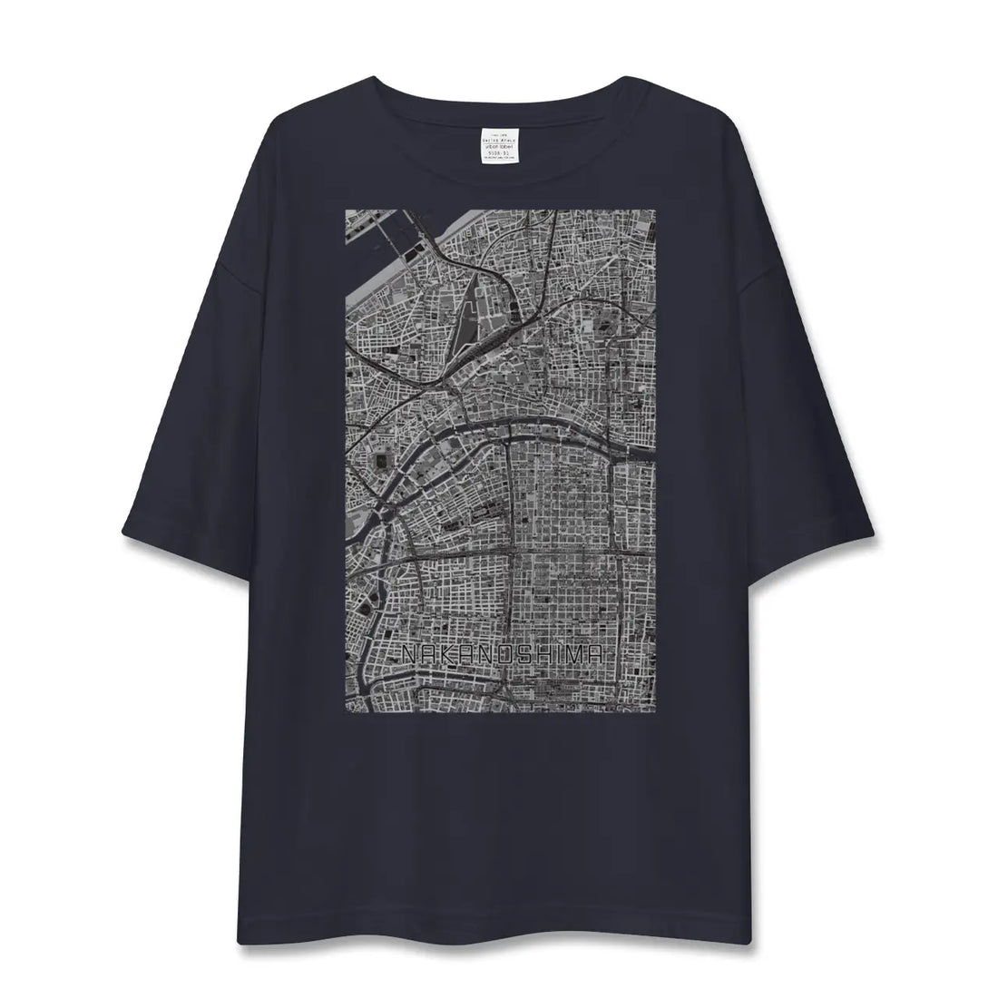 【中之島（大阪府）】地図柄ビッグシルエットTシャツ