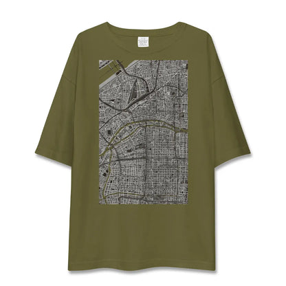 【中之島（大阪府）】地図柄ビッグシルエットTシャツ