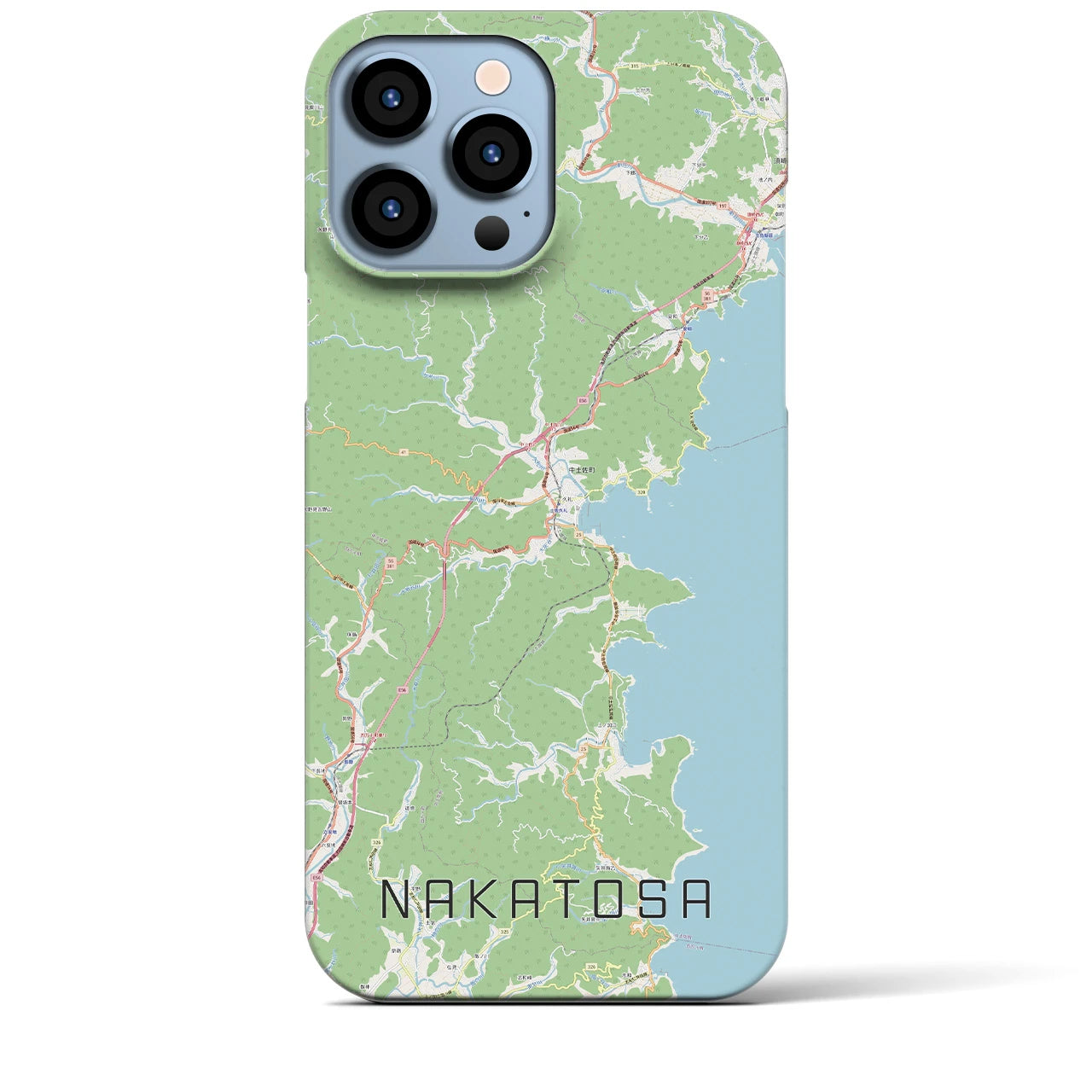 【中土佐】地図柄iPhoneケース（バックカバータイプ・ナチュラル）iPhone 13 Pro Max 用