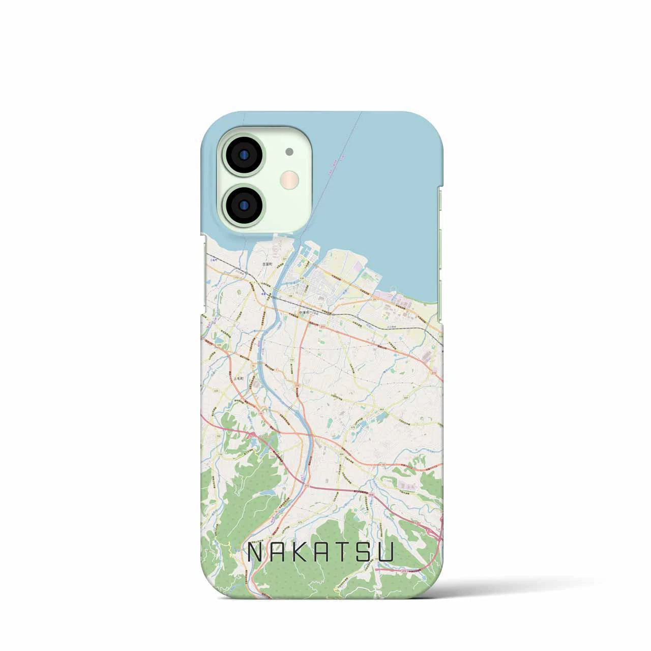 【中津】地図柄iPhoneケース（バックカバータイプ・ナチュラル）iPhone 12 mini 用