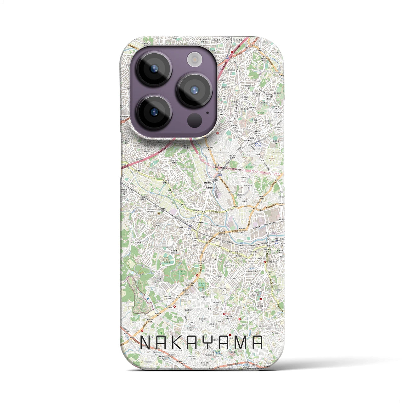 【中山】地図柄iPhoneケース（バックカバータイプ・ナチュラル）iPhone 14 Pro 用