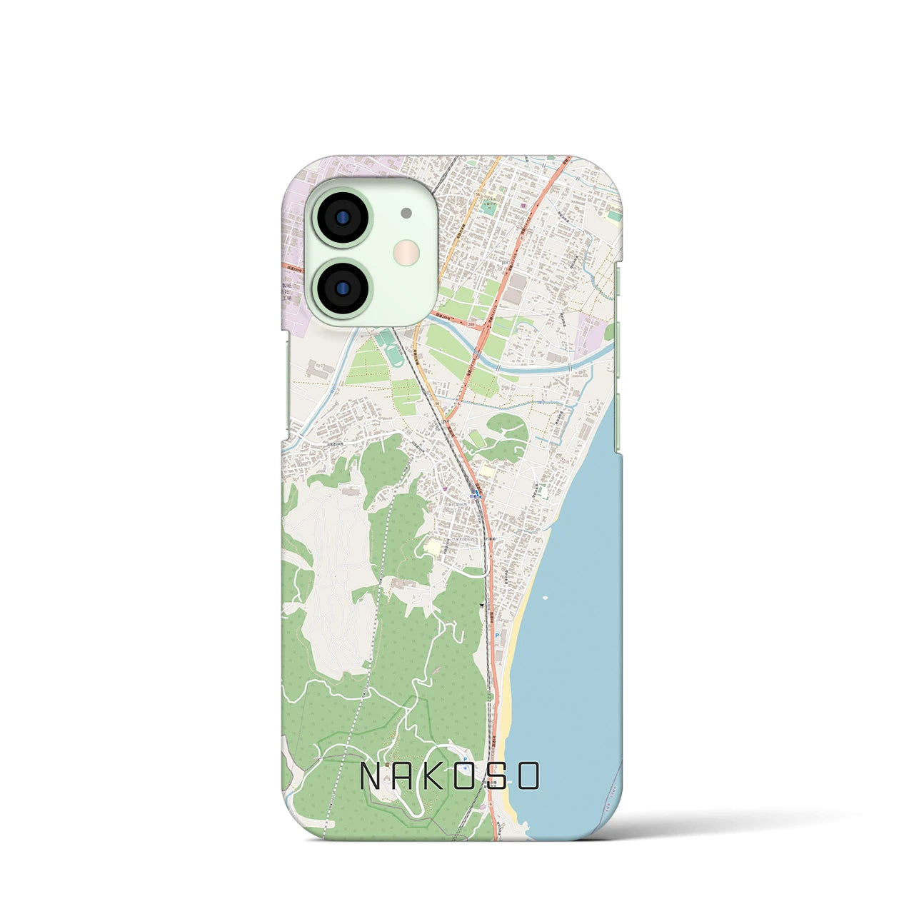 【勿来】地図柄iPhoneケース（バックカバータイプ・ナチュラル）iPhone 12 mini 用