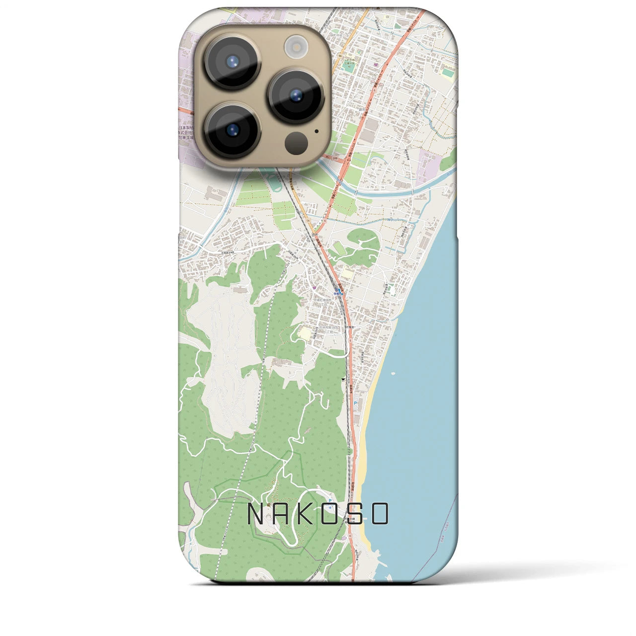【勿来】地図柄iPhoneケース（バックカバータイプ・ナチュラル）iPhone 14 Pro Max 用
