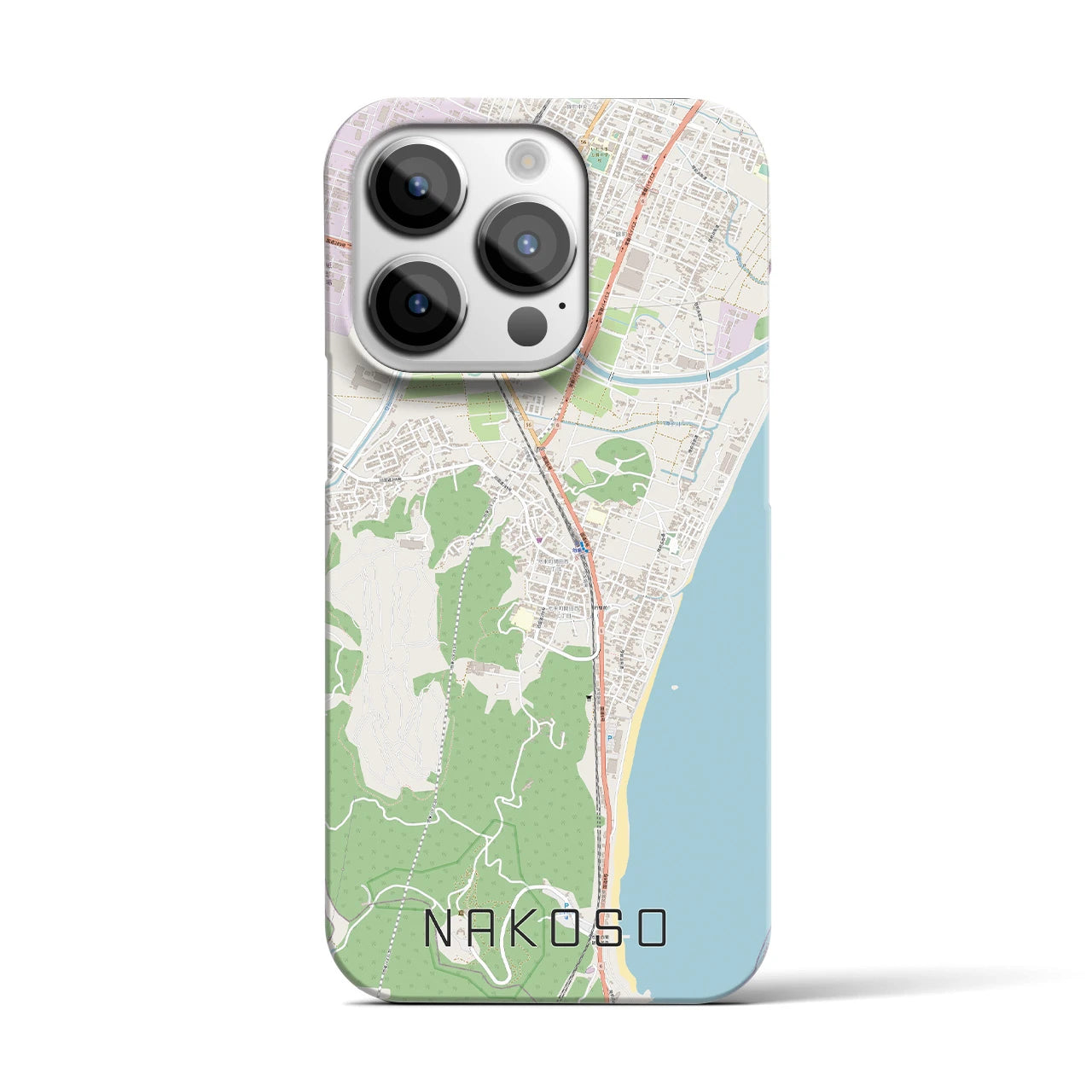 【勿来】地図柄iPhoneケース（バックカバータイプ・ナチュラル）iPhone 14 Pro 用