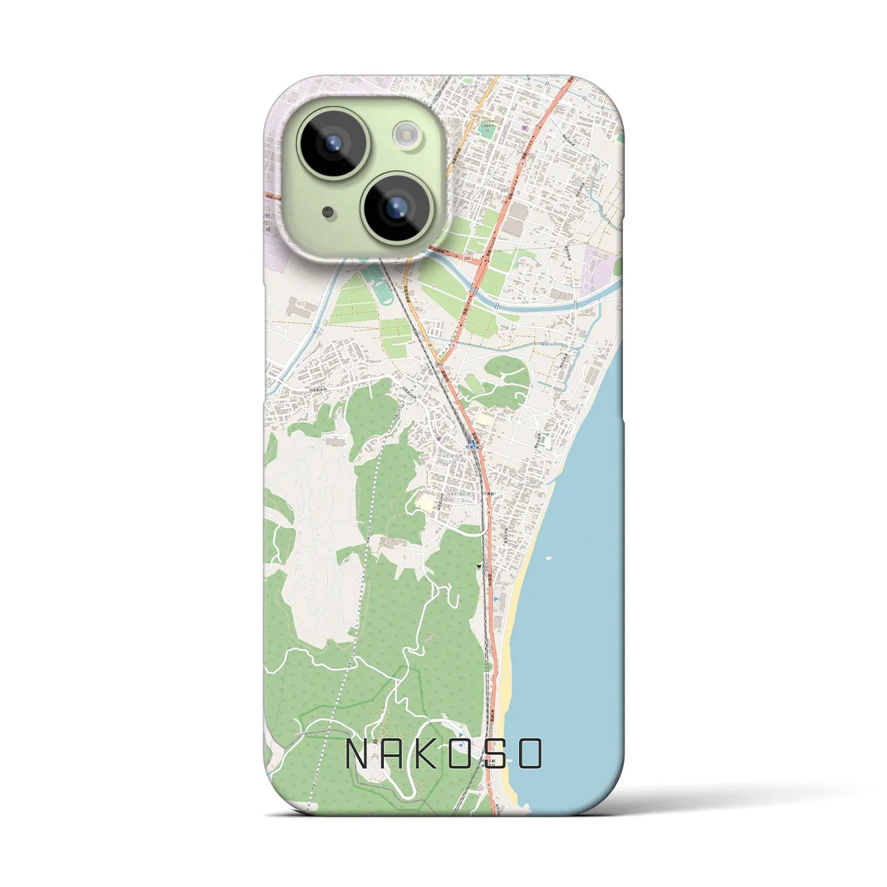 【勿来】地図柄iPhoneケース（バックカバータイプ・ナチュラル）iPhone 15 用