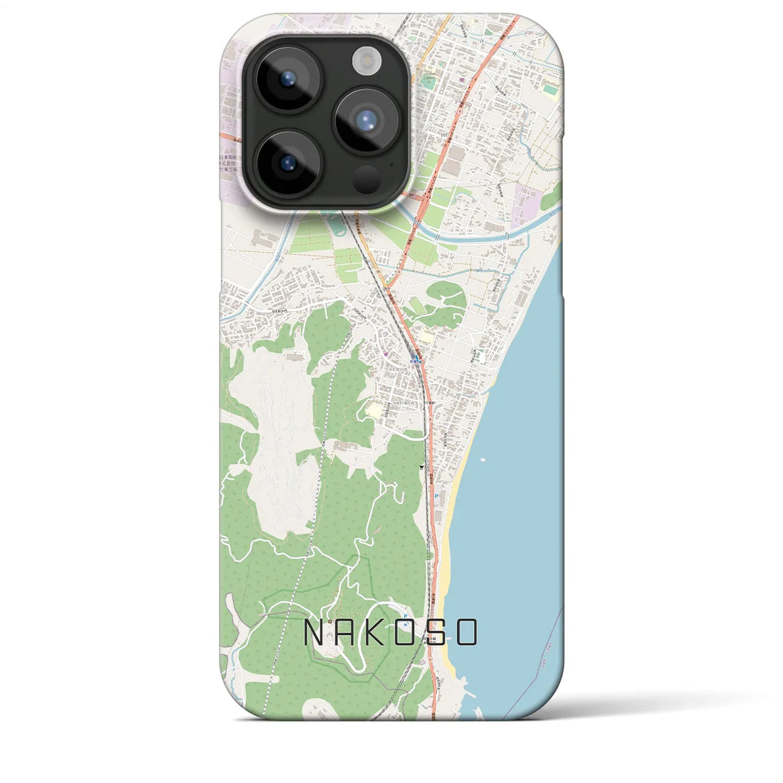 【勿来】地図柄iPhoneケース（バックカバータイプ・ナチュラル）iPhone 15 Pro Max 用