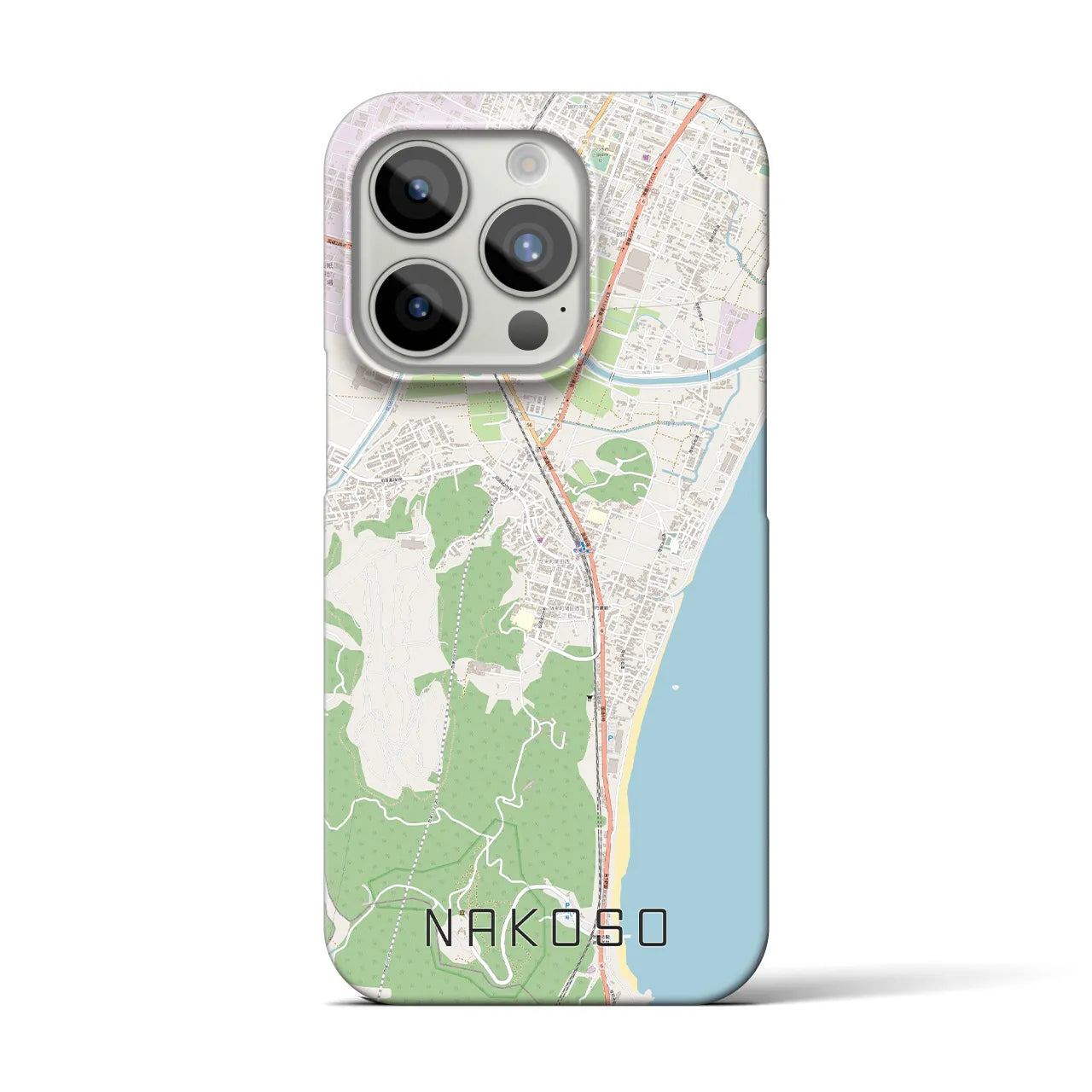 【勿来】地図柄iPhoneケース（バックカバータイプ・ナチュラル）iPhone 15 Pro 用