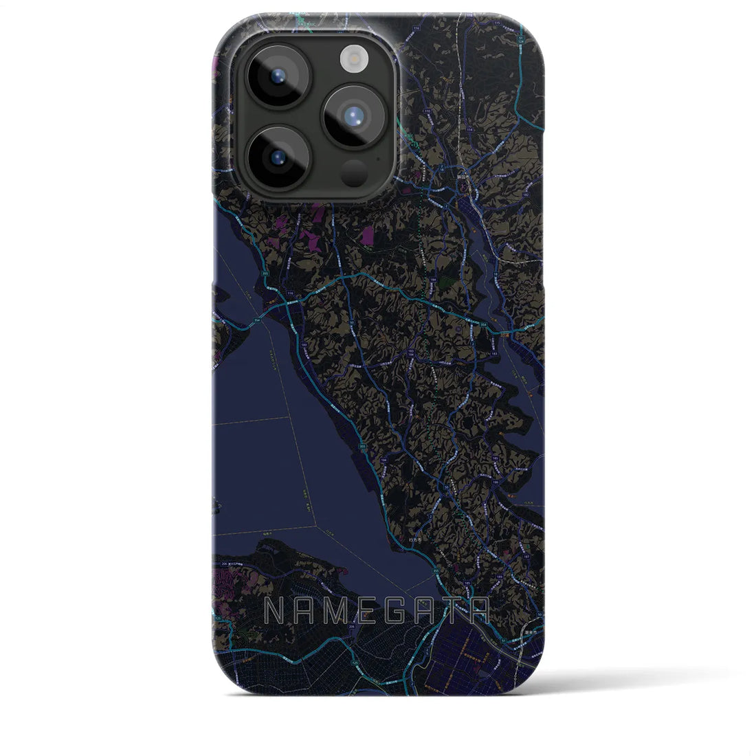 【行方】地図柄iPhoneケース（バックカバータイプ・ブラック）iPhone 15 Pro Max 用