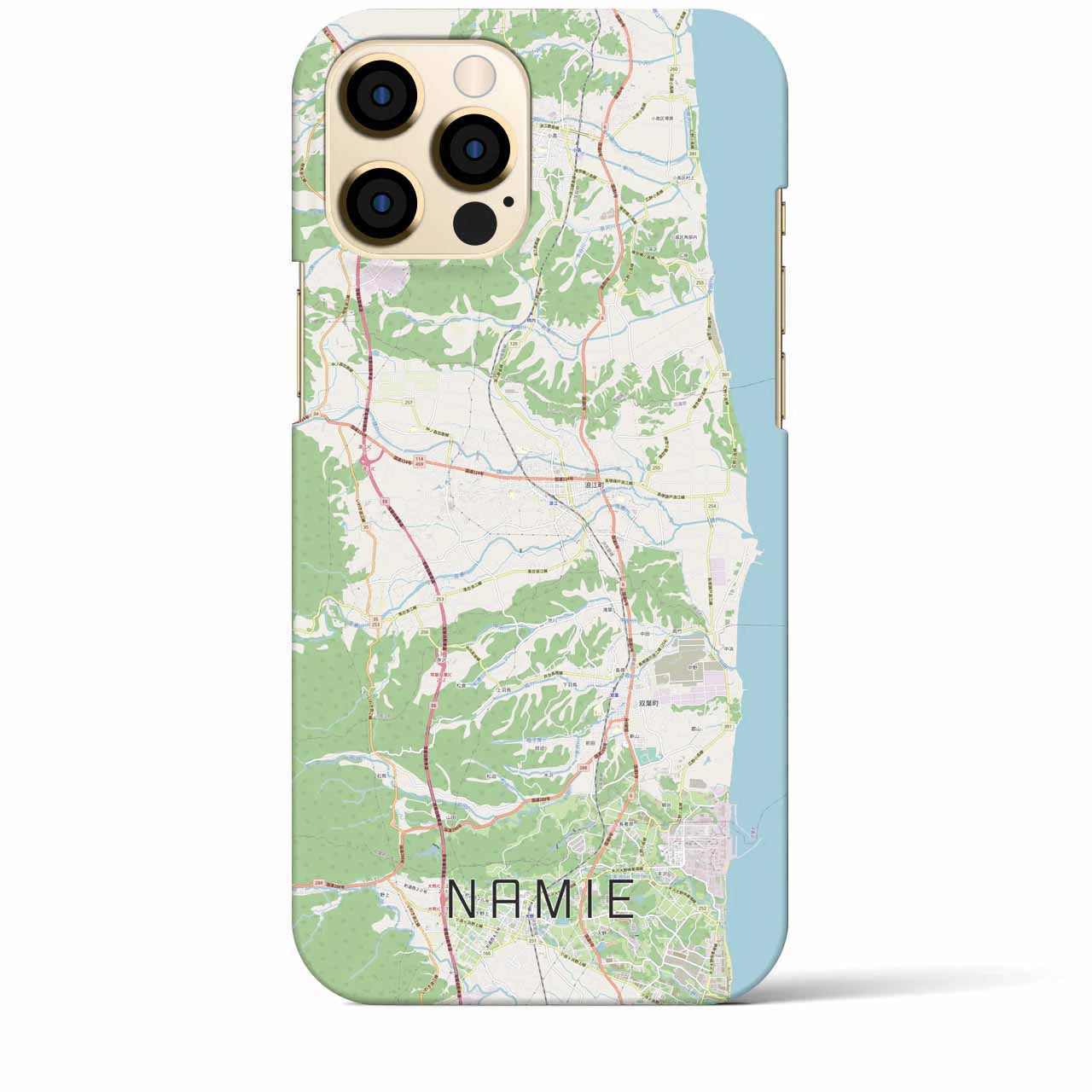 【浪江】地図柄iPhoneケース（バックカバータイプ・ナチュラル）iPhone 12 Pro Max 用