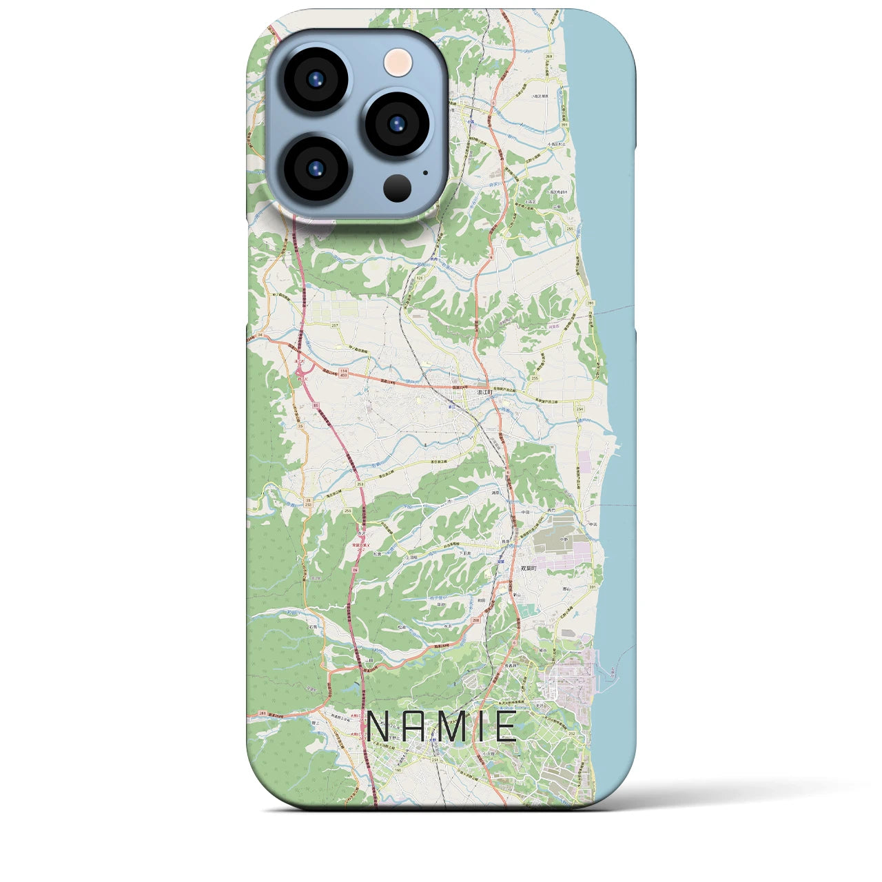 【浪江】地図柄iPhoneケース（バックカバータイプ・ナチュラル）iPhone 13 Pro Max 用