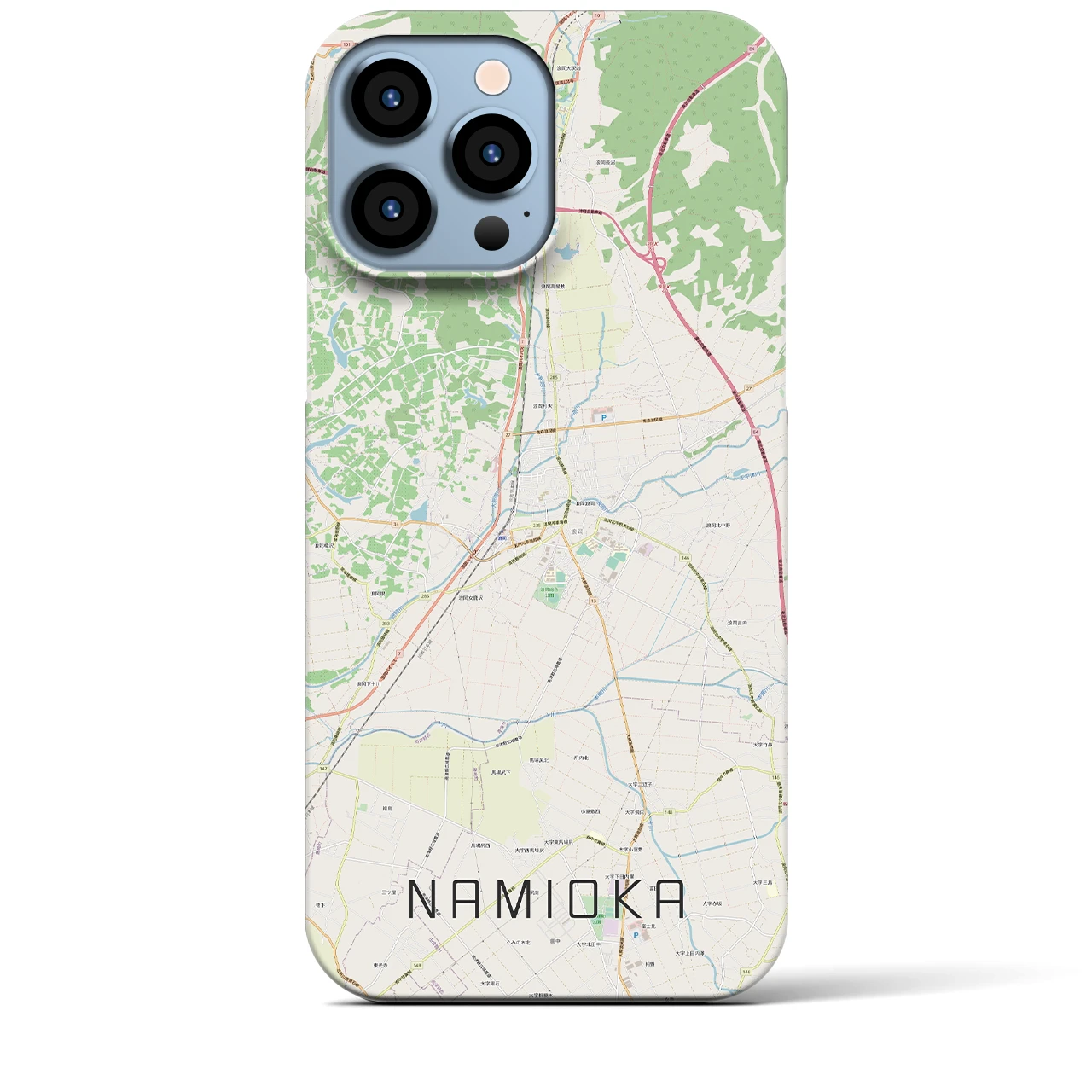 【浪岡】地図柄iPhoneケース（バックカバータイプ・ナチュラル）iPhone 13 Pro Max 用
