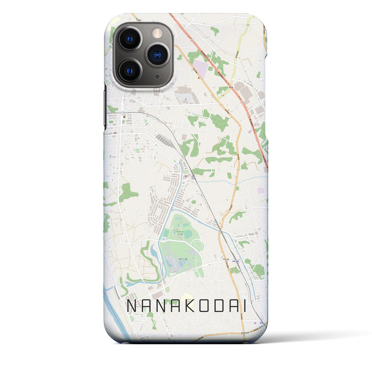 【七光台】地図柄iPhoneケース（バックカバータイプ・ナチュラル）iPhone 11 Pro Max 用