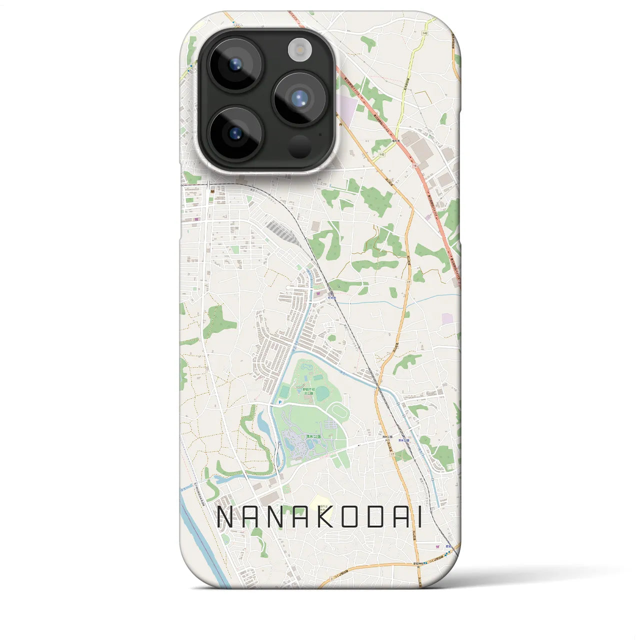 【七光台】地図柄iPhoneケース（バックカバータイプ・ナチュラル）iPhone 15 Pro Max 用