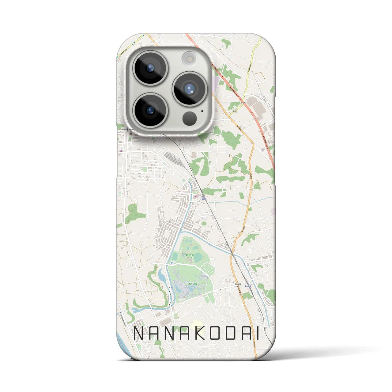 【七光台】地図柄iPhoneケース（バックカバータイプ・ナチュラル）iPhone 15 Pro 用