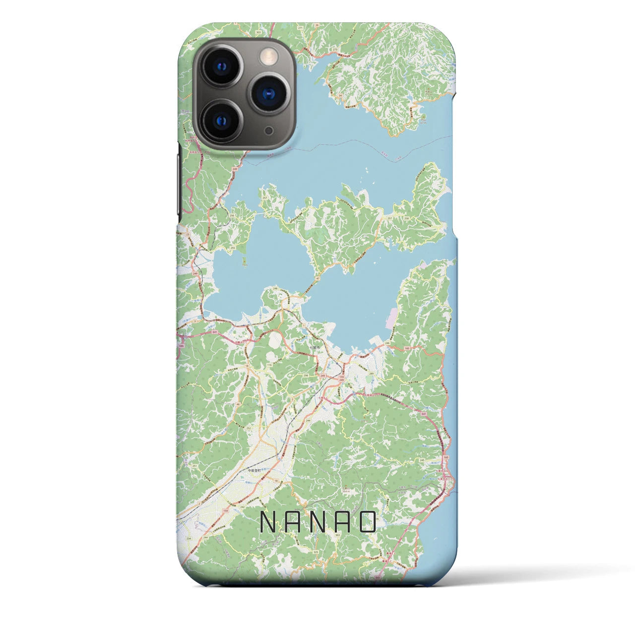 【七尾】地図柄iPhoneケース（バックカバータイプ・ナチュラル）iPhone 11 Pro Max 用