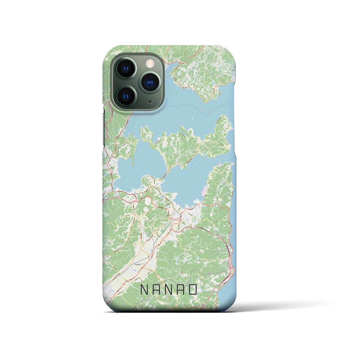 【七尾】地図柄iPhoneケース（バックカバータイプ・ナチュラル）iPhone 11 Pro 用