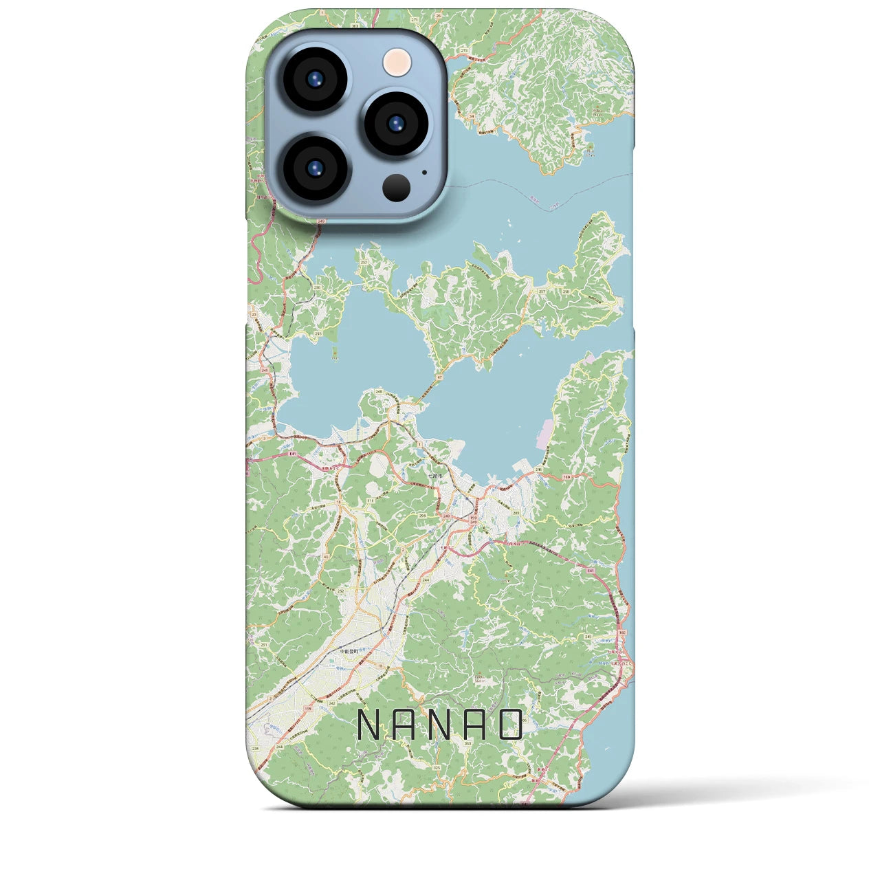 【七尾】地図柄iPhoneケース（バックカバータイプ・ナチュラル）iPhone 13 Pro Max 用