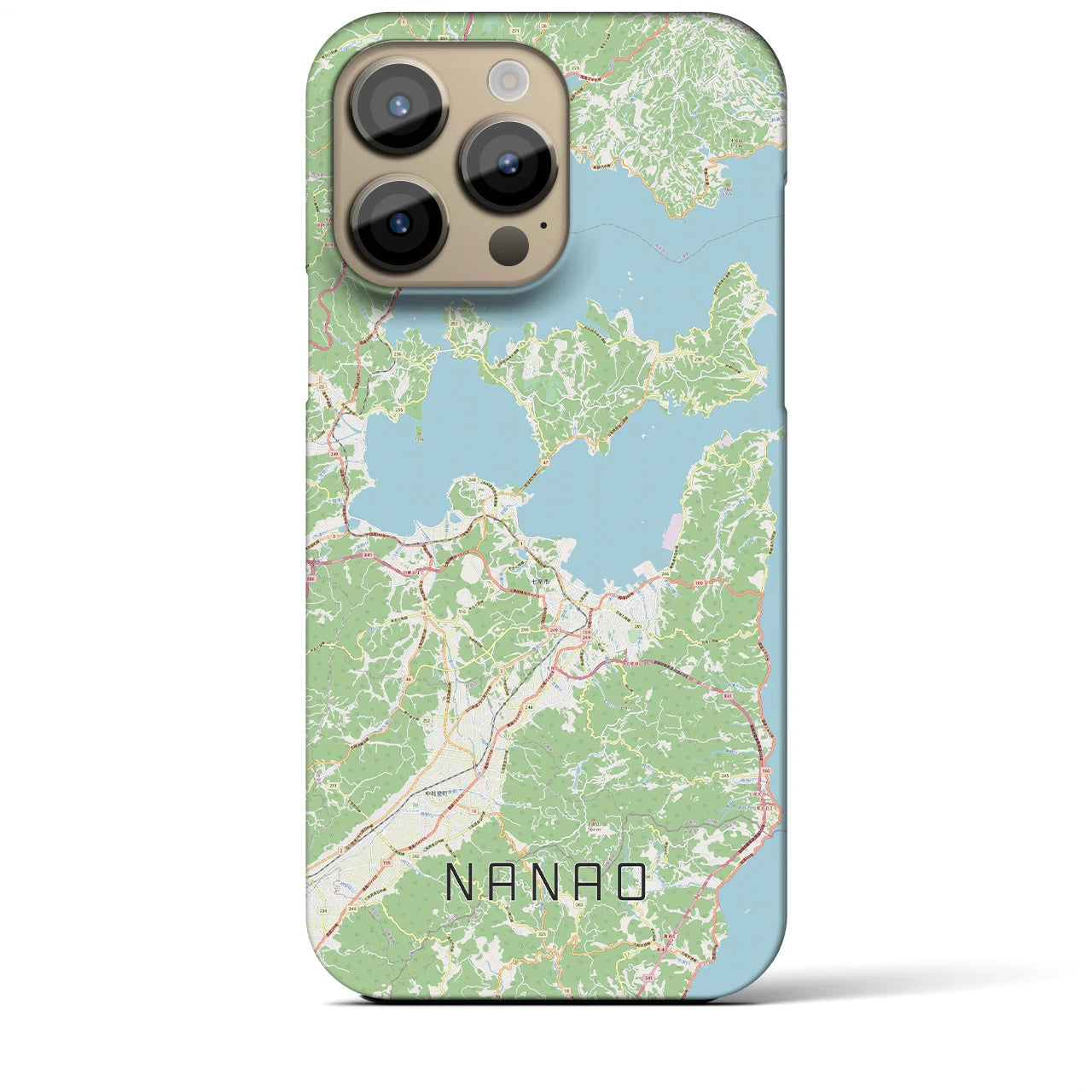 【七尾】地図柄iPhoneケース（バックカバータイプ・ナチュラル）iPhone 14 Pro Max 用