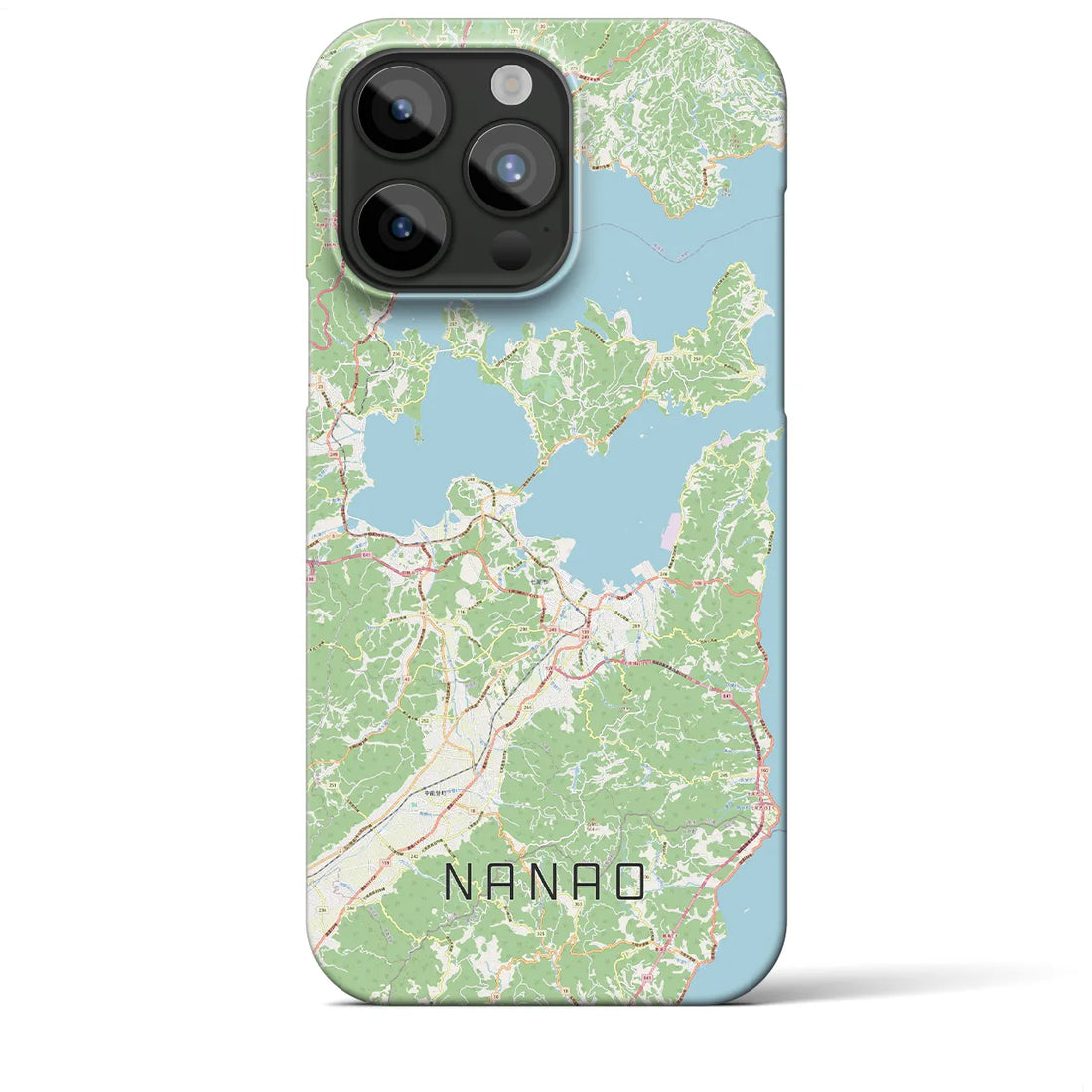 【七尾】地図柄iPhoneケース（バックカバータイプ・ナチュラル）iPhone 15 Pro Max 用