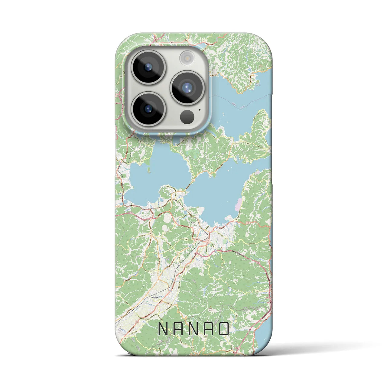 【七尾】地図柄iPhoneケース（バックカバータイプ・ナチュラル）iPhone 15 Pro 用