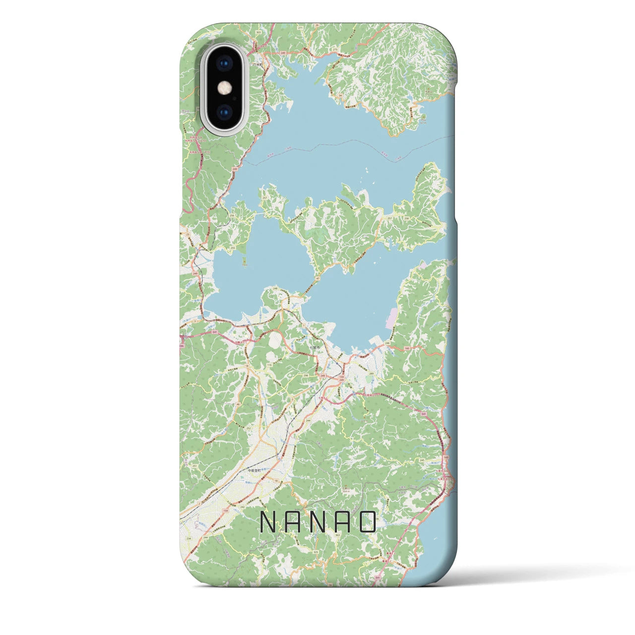 【七尾】地図柄iPhoneケース（バックカバータイプ・ナチュラル）iPhone XS Max 用