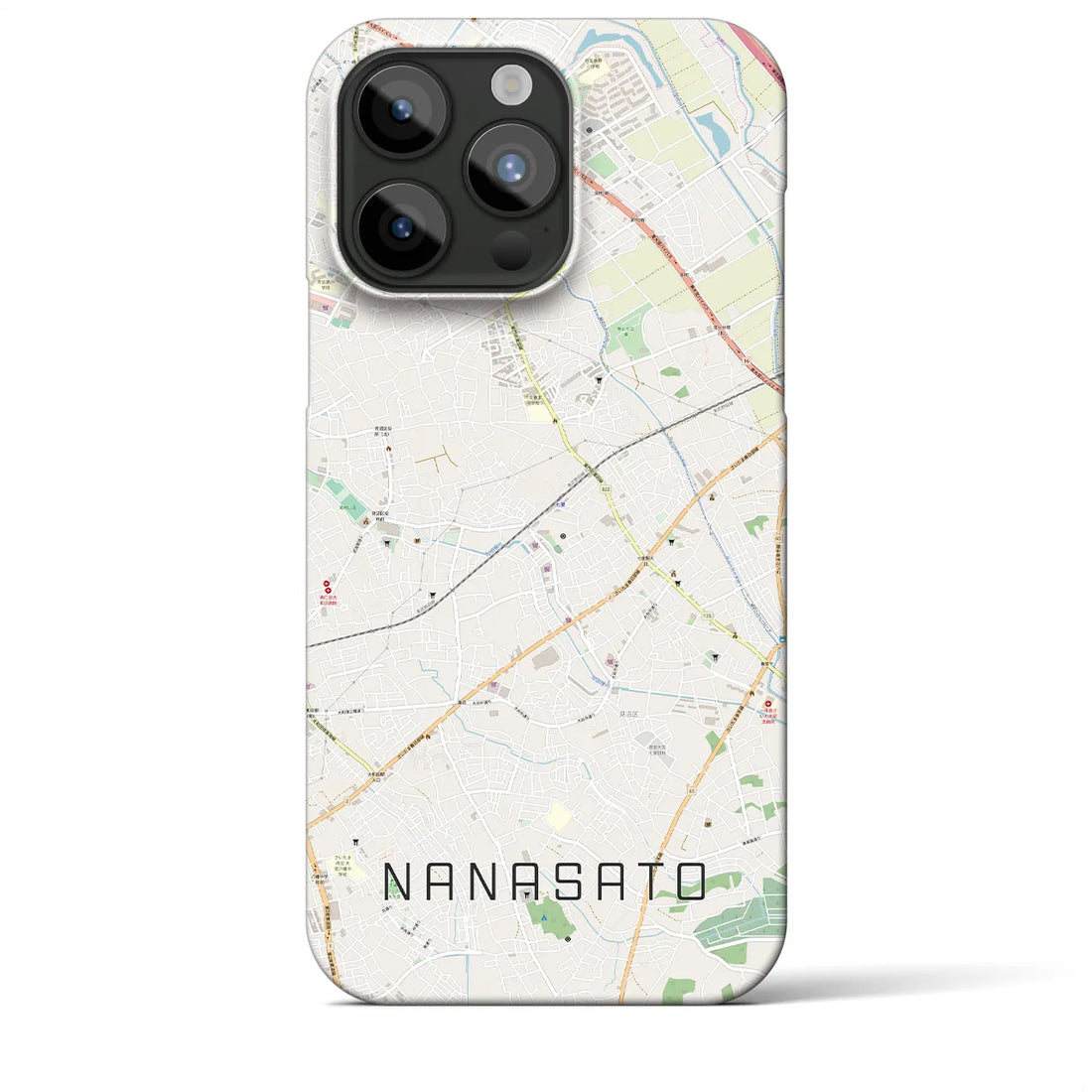 【七里】地図柄iPhoneケース（バックカバータイプ・ナチュラル）iPhone 15 Pro Max 用