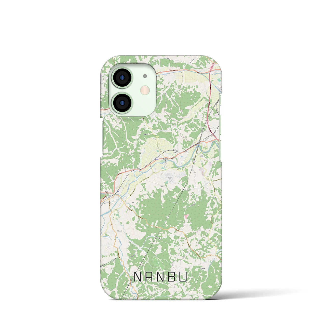 【南部】地図柄iPhoneケース（バックカバータイプ・ナチュラル）iPhone 12 mini 用