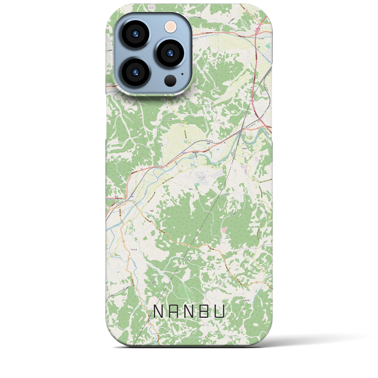 【南部】地図柄iPhoneケース（バックカバータイプ・ナチュラル）iPhone 13 Pro Max 用