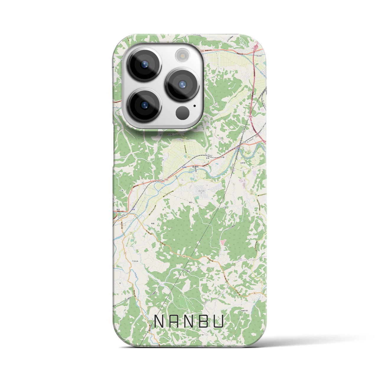 【南部】地図柄iPhoneケース（バックカバータイプ・ナチュラル）iPhone 14 Pro 用