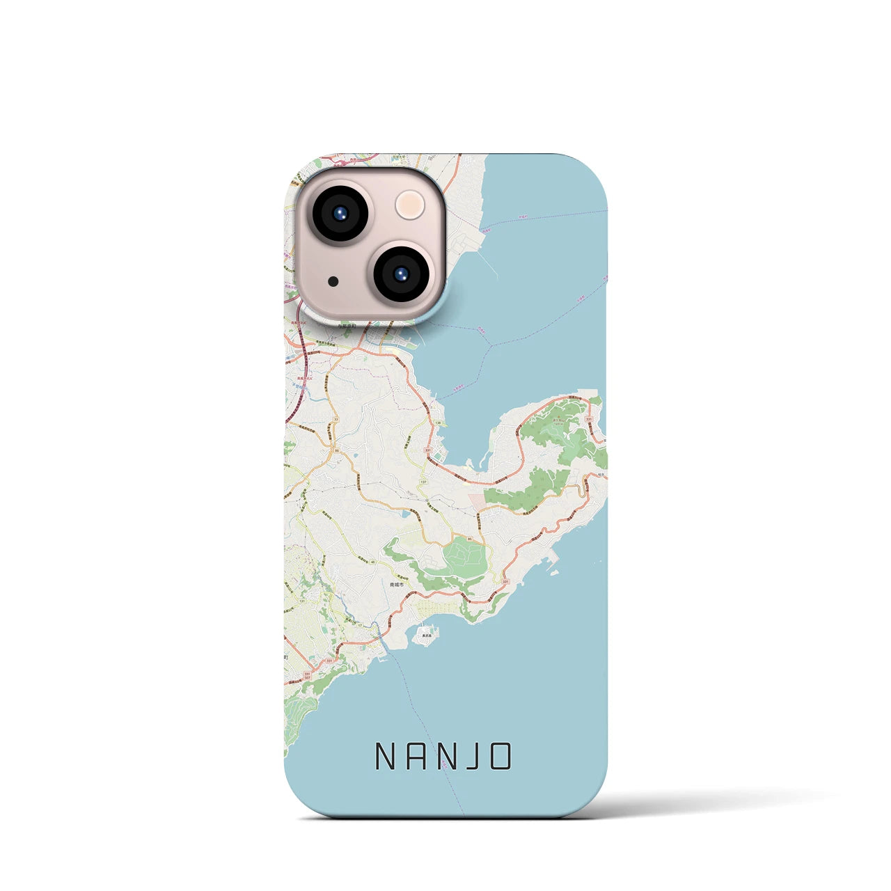 【南城】地図柄iPhoneケース（バックカバータイプ・ナチュラル）iPhone 13 mini 用