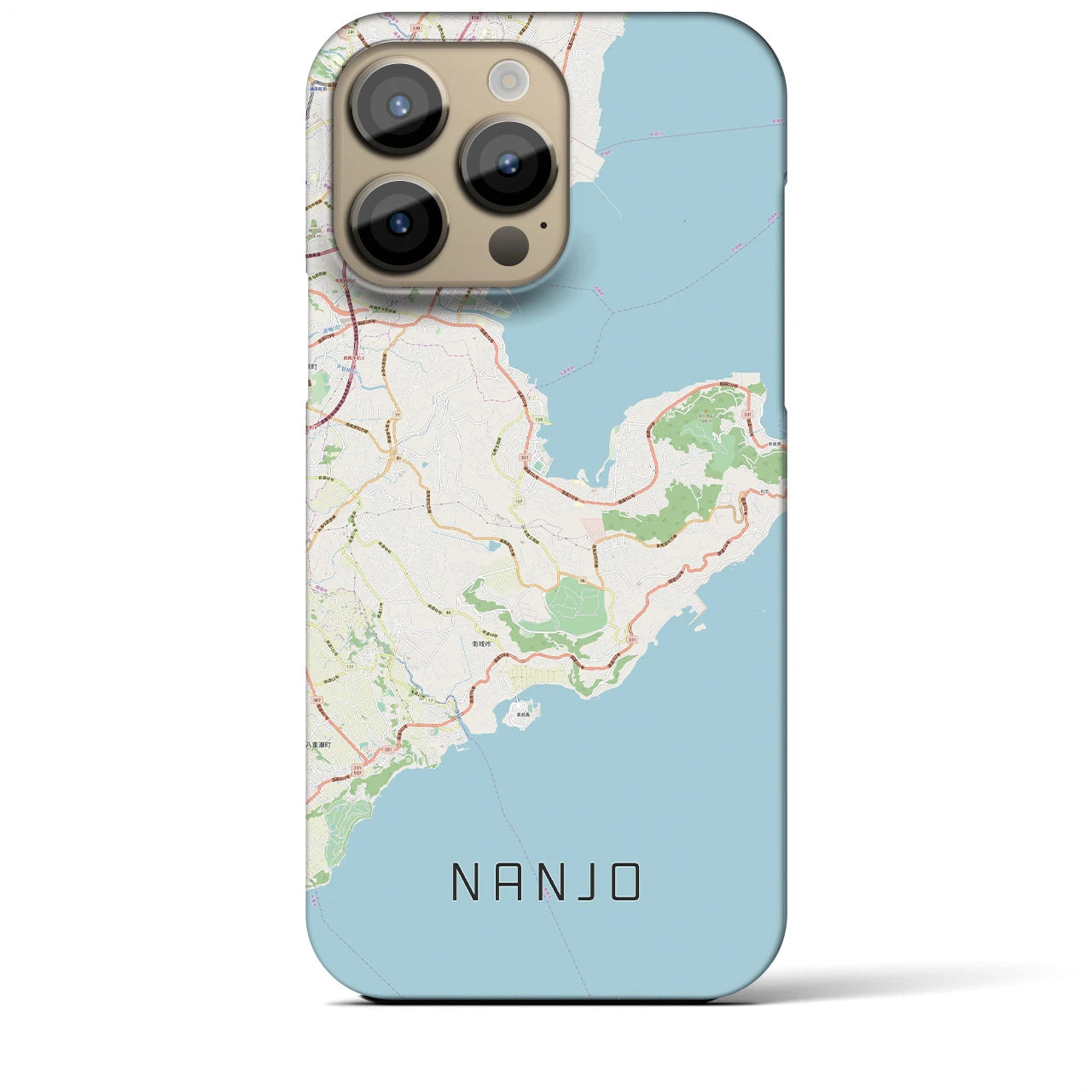 【南城】地図柄iPhoneケース（バックカバータイプ・ナチュラル）iPhone 14 Pro Max 用