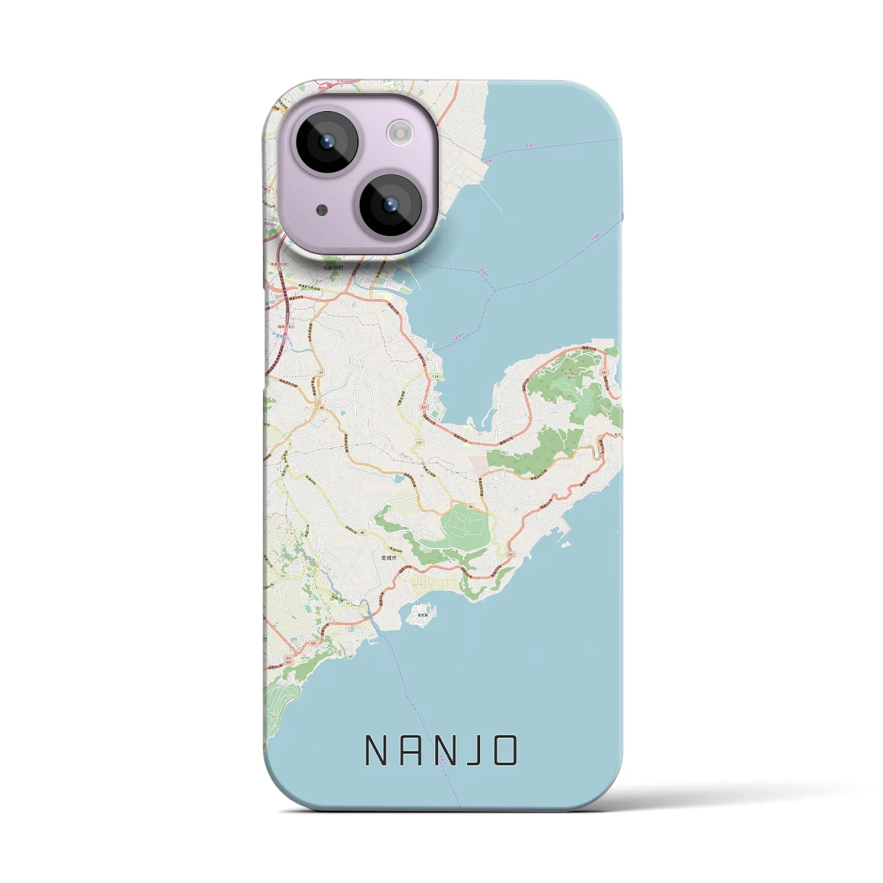 【南城】地図柄iPhoneケース（バックカバータイプ・ナチュラル）iPhone 14 用