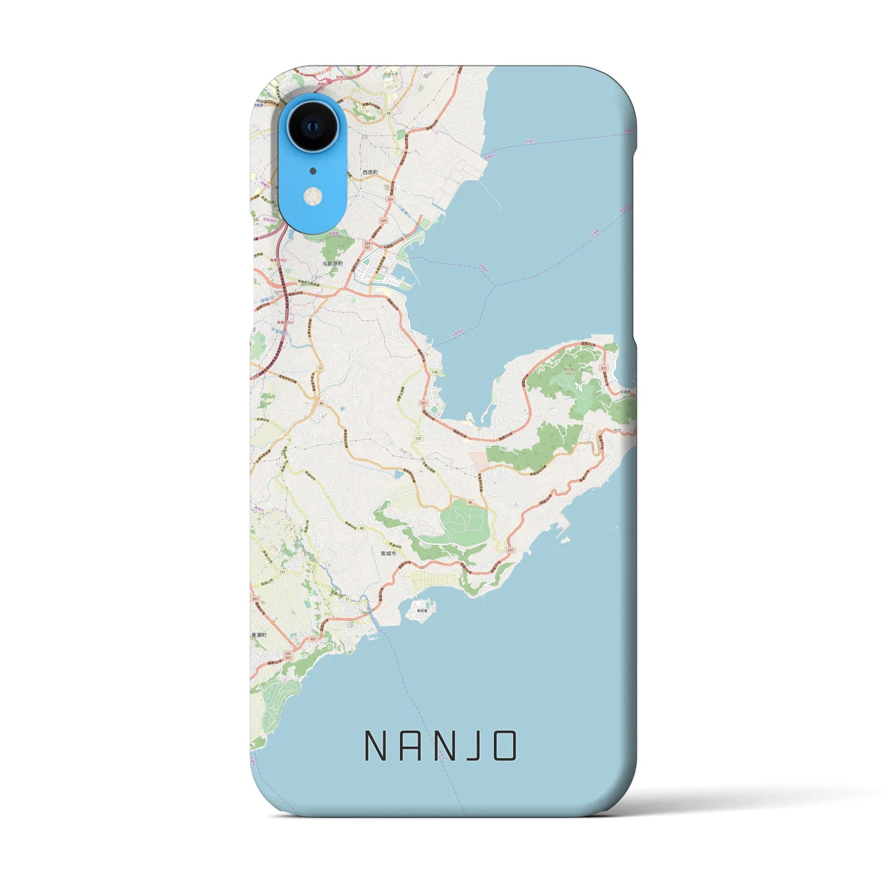 【南城】地図柄iPhoneケース（バックカバータイプ・ナチュラル）iPhone XR 用