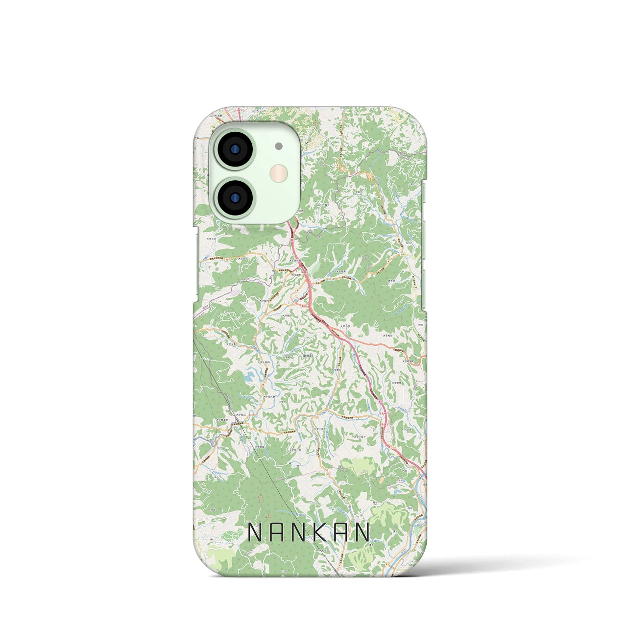 【南関】地図柄iPhoneケース（バックカバータイプ・ナチュラル）iPhone 12 mini 用