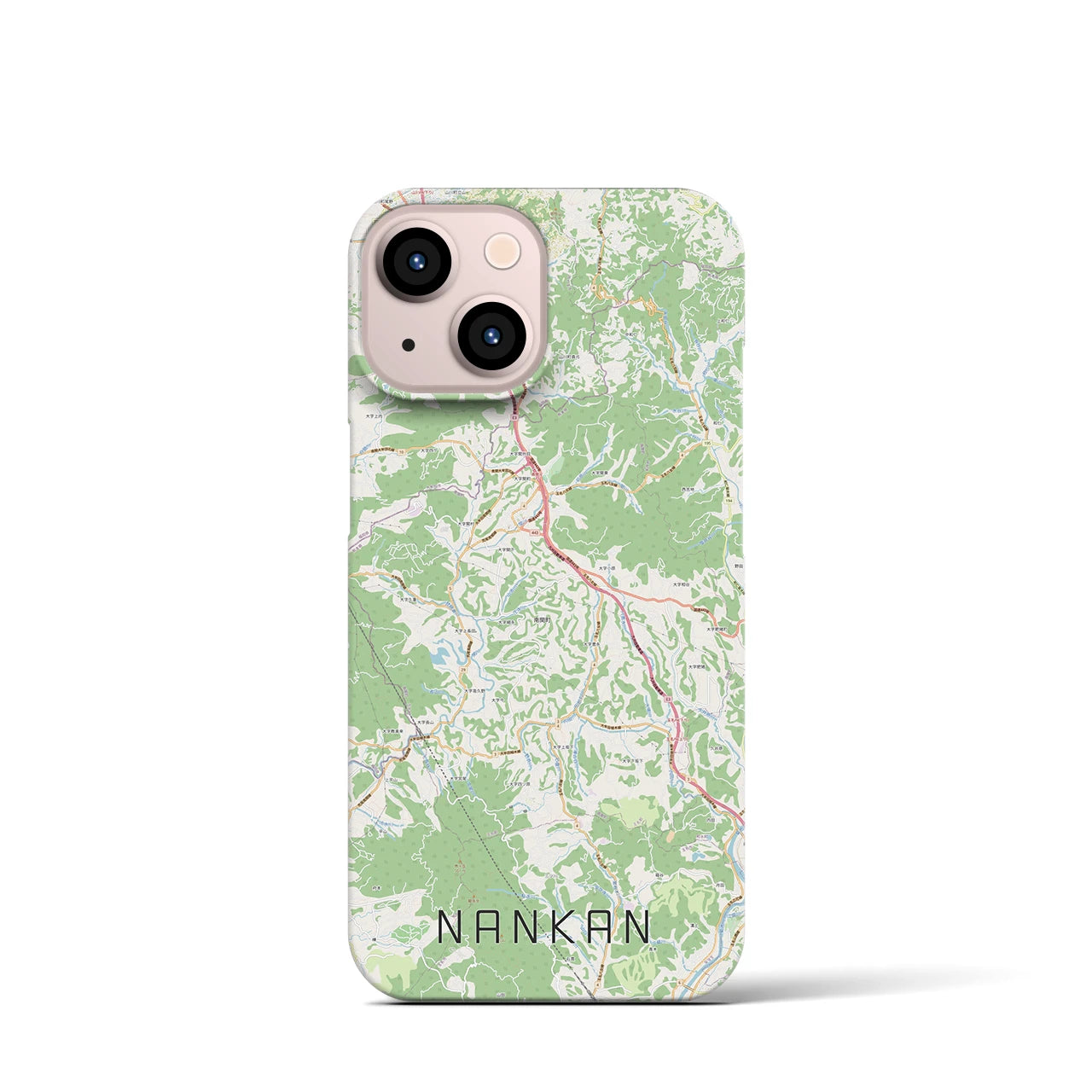 【南関】地図柄iPhoneケース（バックカバータイプ・ナチュラル）iPhone 13 mini 用