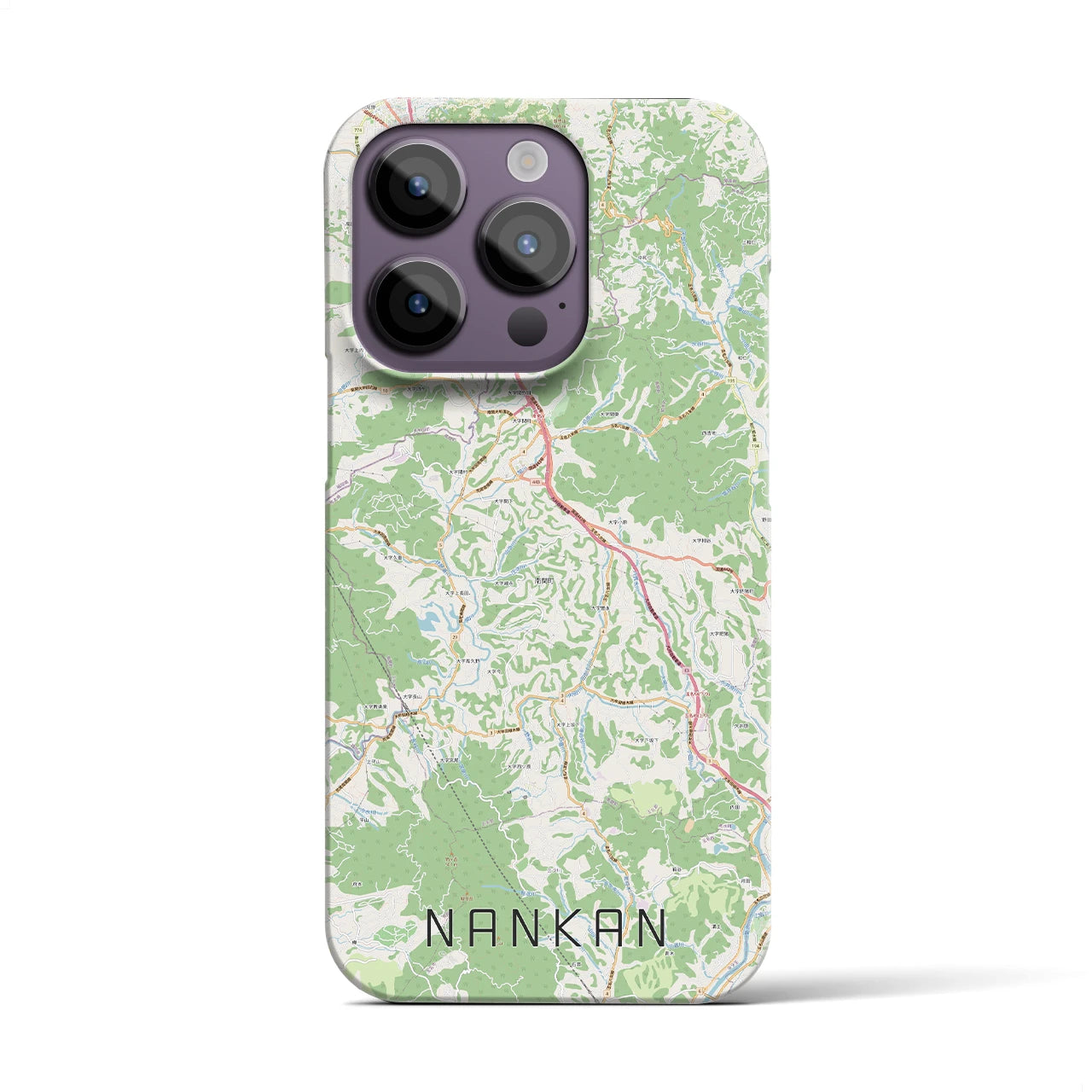 【南関】地図柄iPhoneケース（バックカバータイプ・ナチュラル）iPhone 14 Pro 用