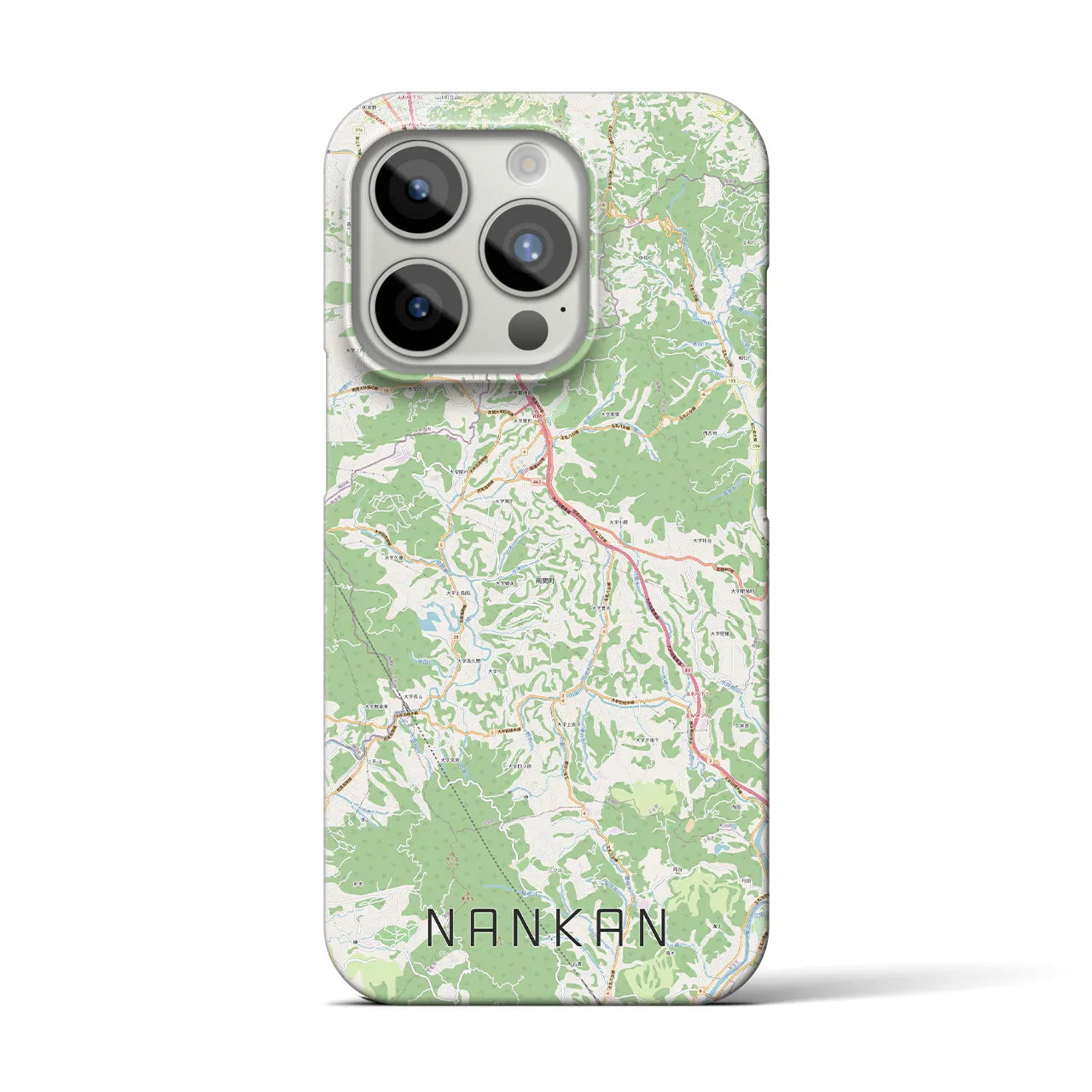 【南関】地図柄iPhoneケース（バックカバータイプ・ナチュラル）iPhone 15 Pro 用