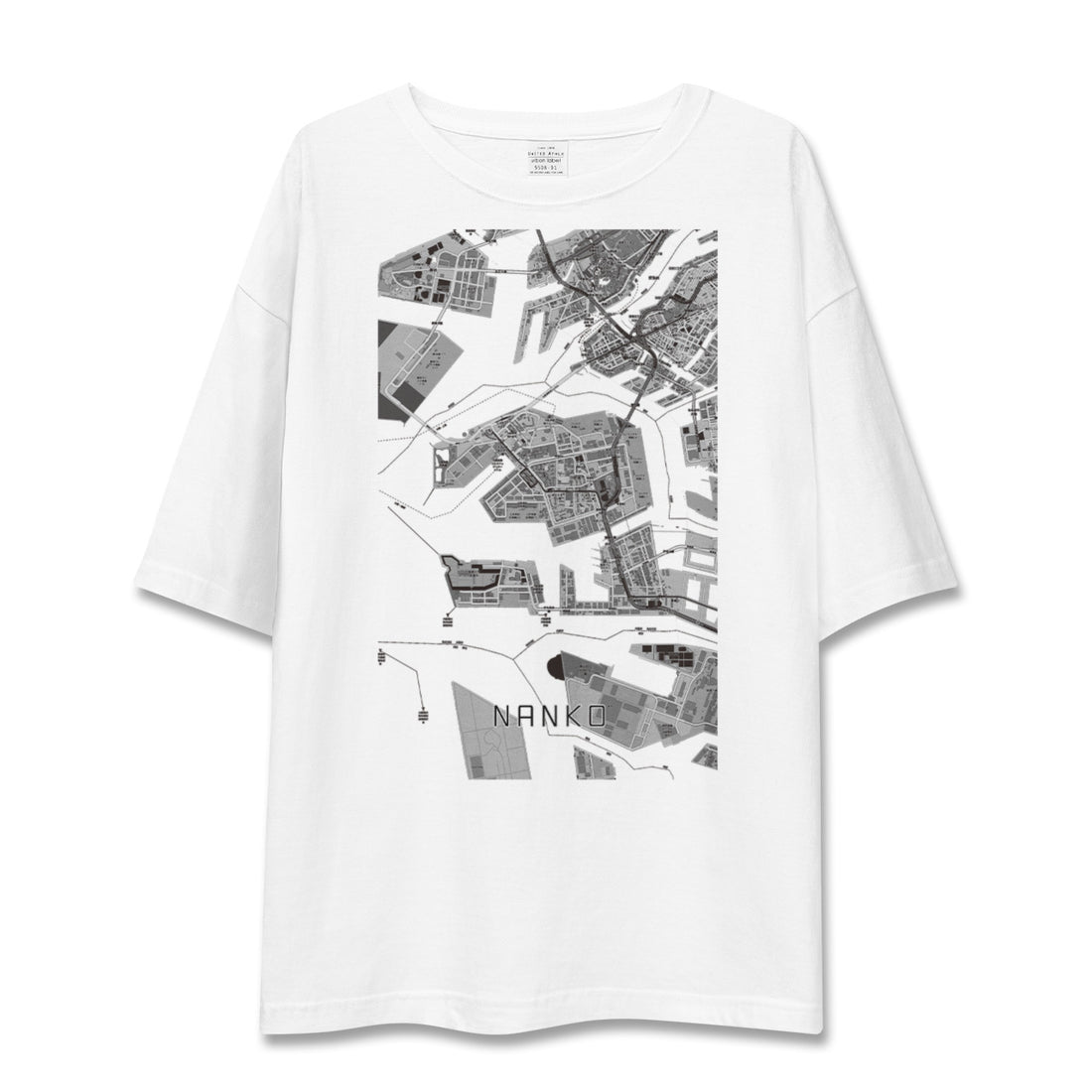 【南港(大阪府)】地図柄ビッグシルエットTシャツ