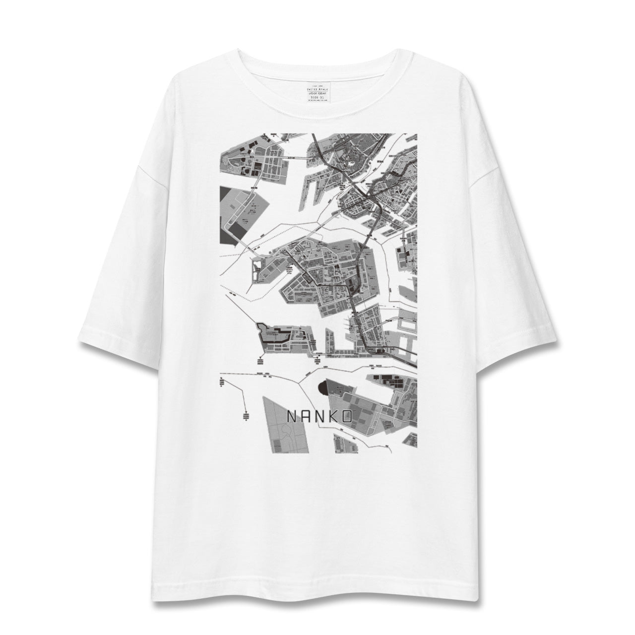 【南港（大阪府）】地図柄ビッグシルエットTシャツ