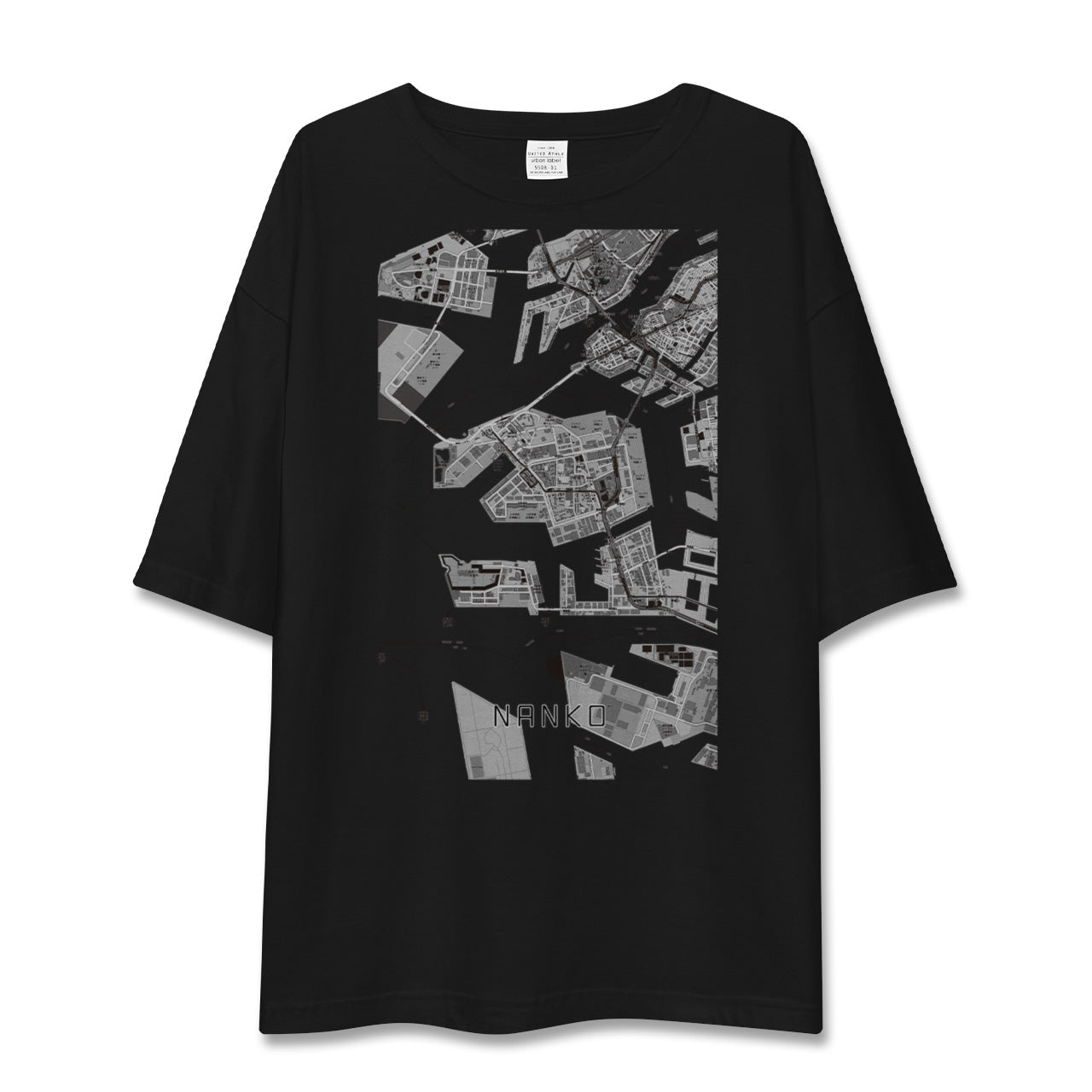 【南港（大阪府）】地図柄ビッグシルエットTシャツ