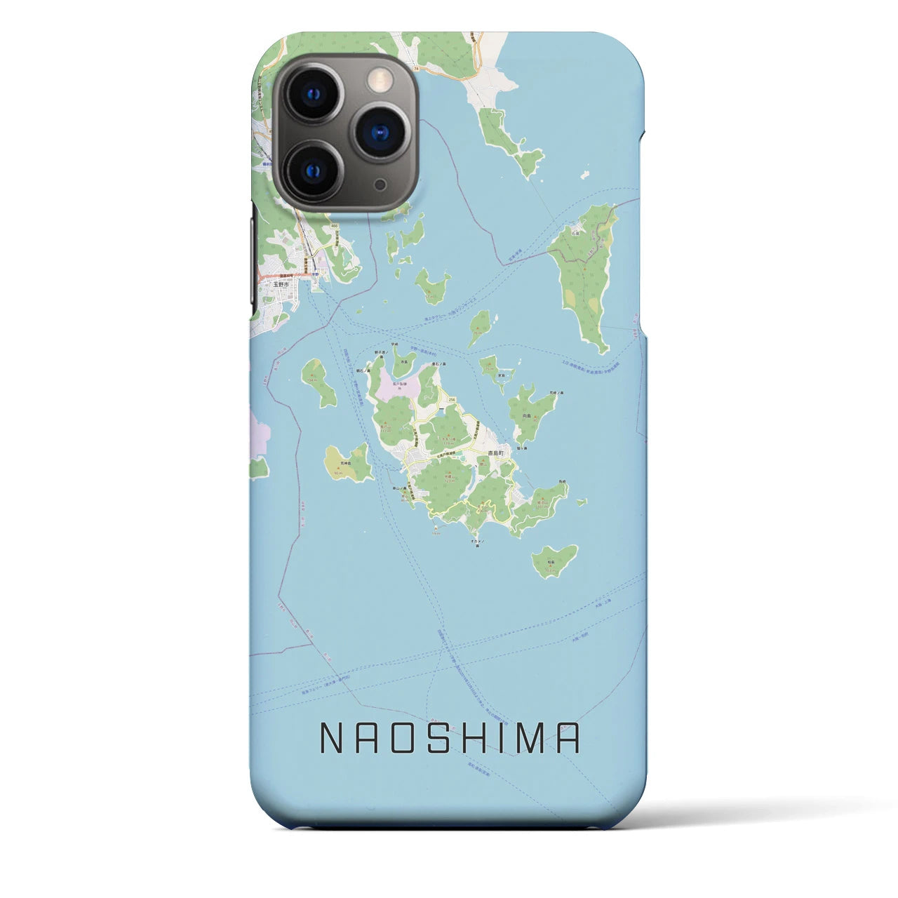 【直島】地図柄iPhoneケース（バックカバータイプ・ナチュラル）iPhone 11 Pro Max 用