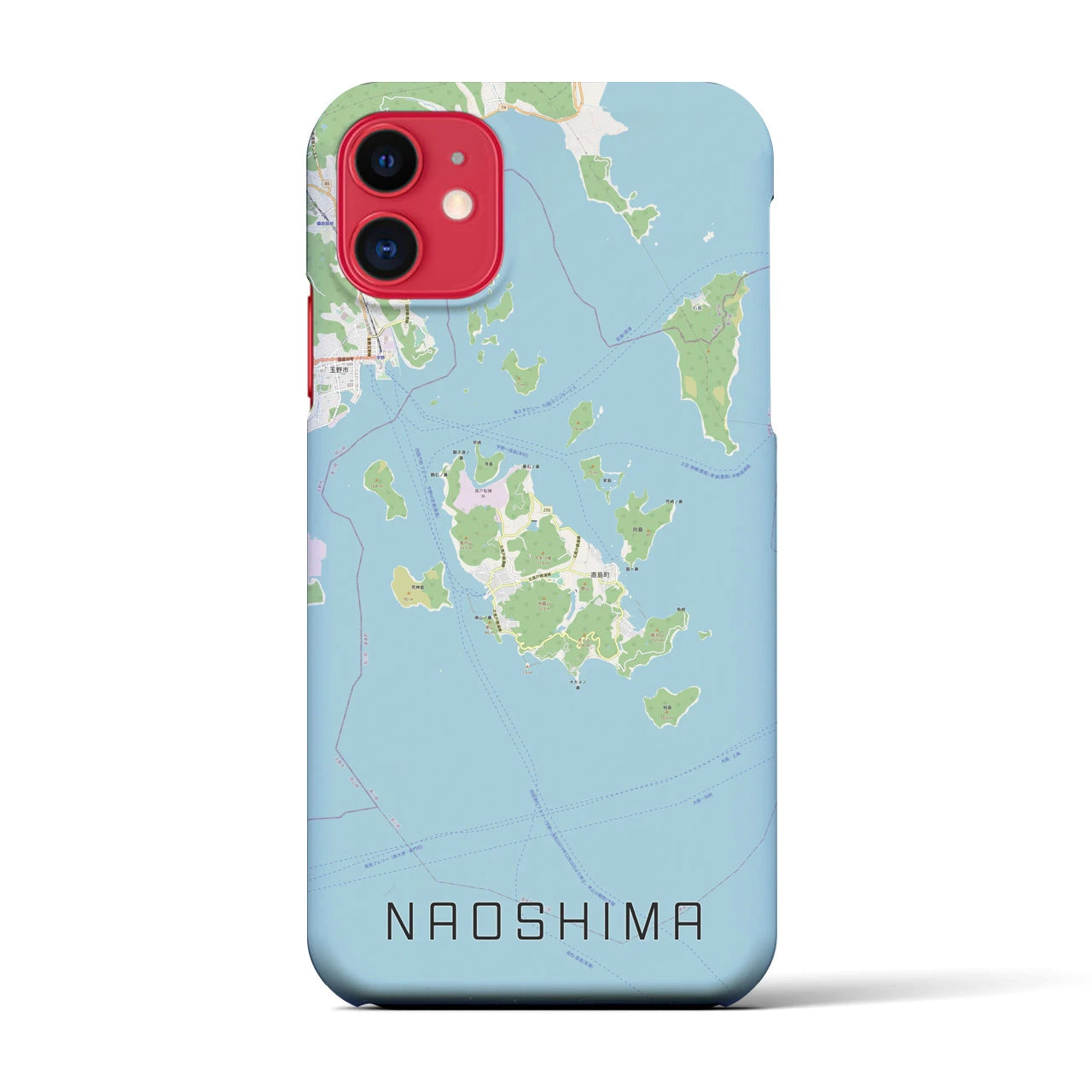【直島】地図柄iPhoneケース（バックカバータイプ・ナチュラル）iPhone 11 用