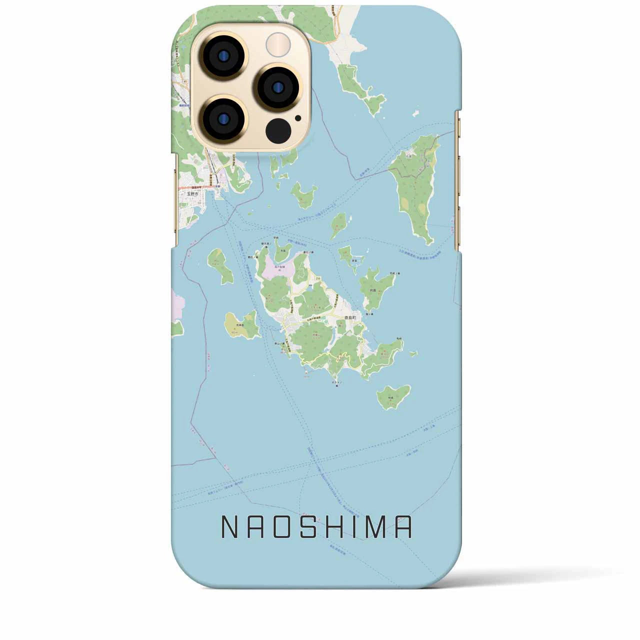 【直島】地図柄iPhoneケース（バックカバータイプ・ナチュラル）iPhone 12 Pro Max 用