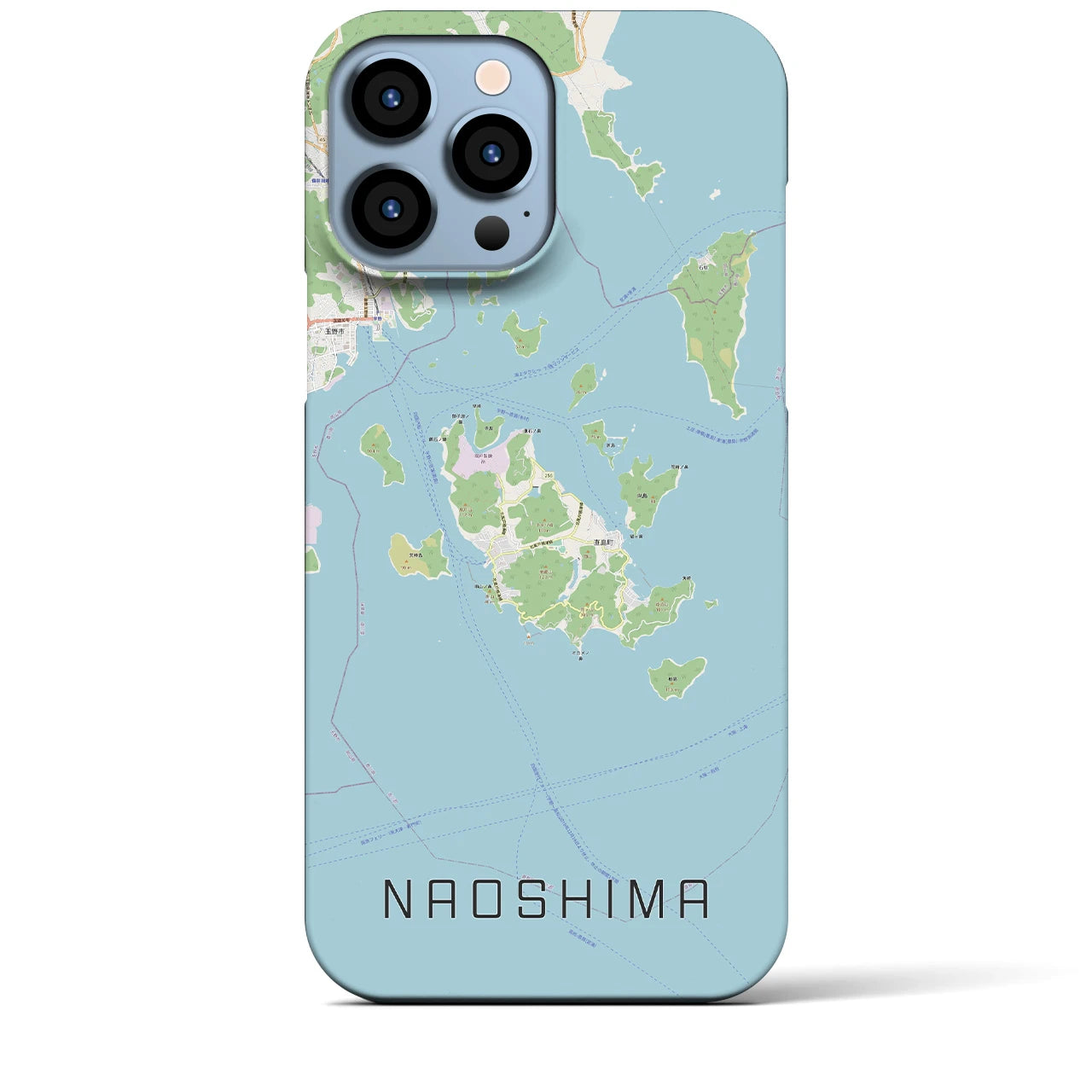 【直島】地図柄iPhoneケース（バックカバータイプ・ナチュラル）iPhone 13 Pro Max 用