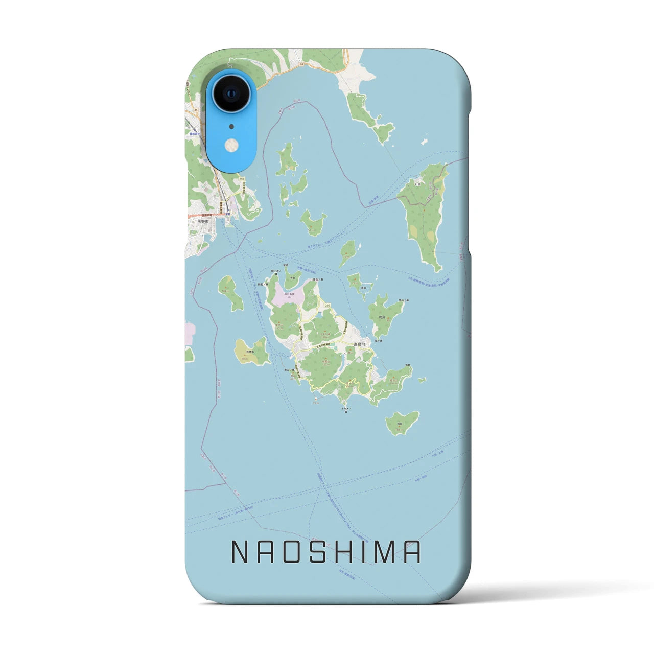 【直島】地図柄iPhoneケース（バックカバータイプ・ナチュラル）iPhone XR 用