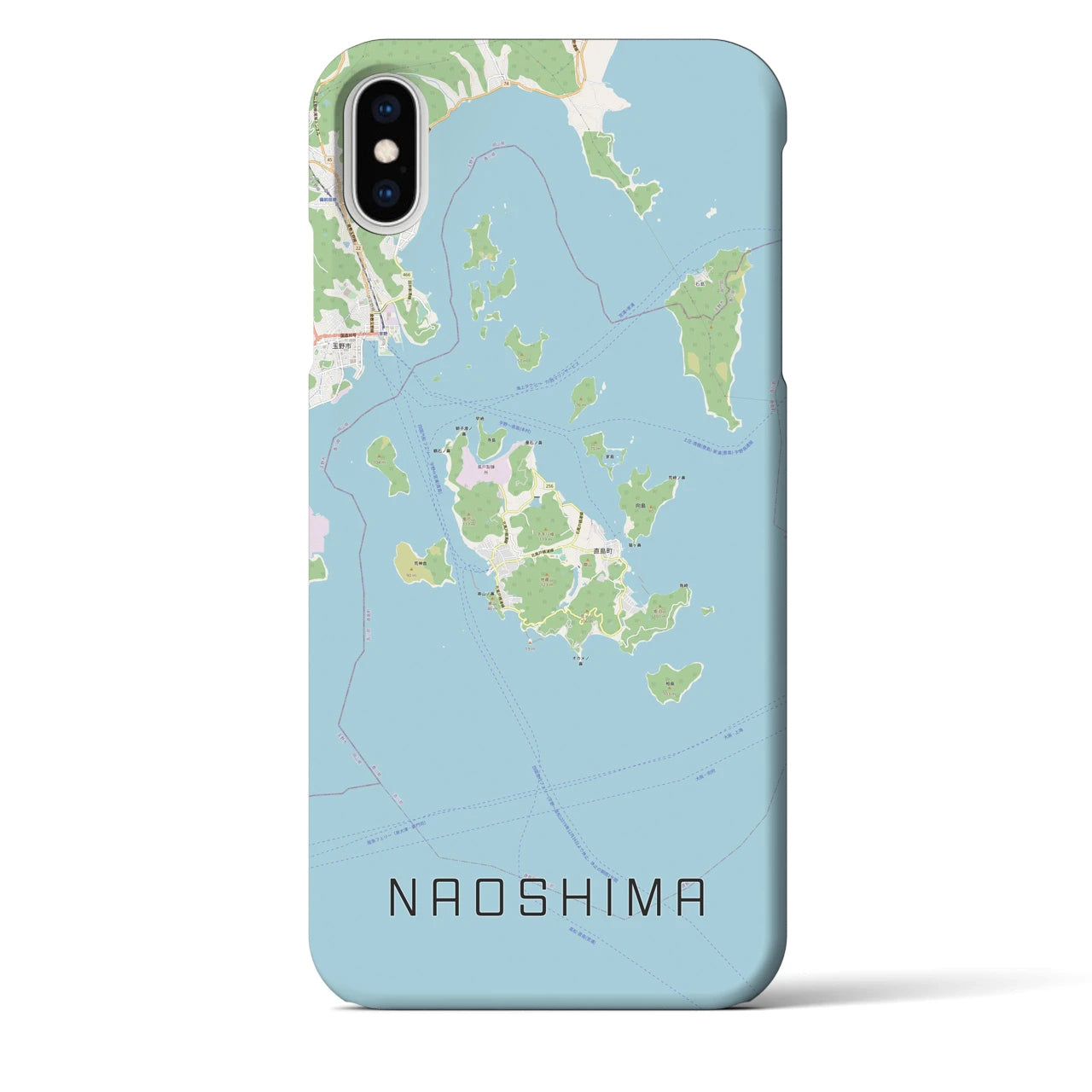 【直島】地図柄iPhoneケース（バックカバータイプ・ナチュラル）iPhone XS Max 用