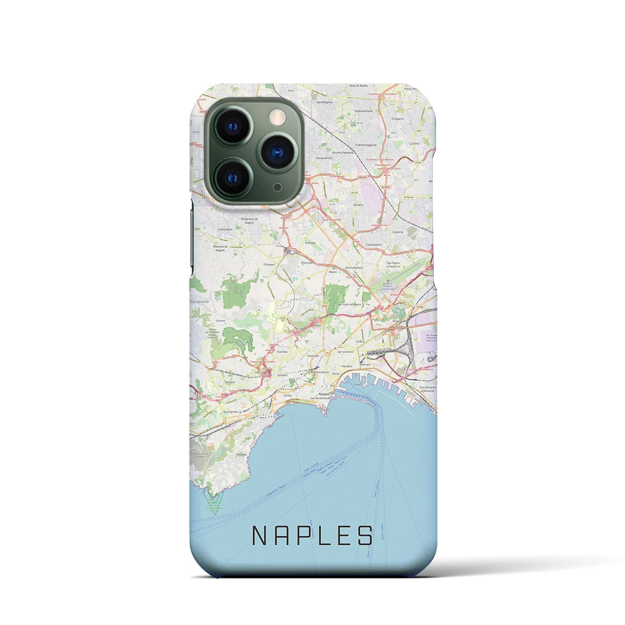 【ナポリ】地図柄iPhoneケース（バックカバータイプ・ナチュラル）iPhone 11 Pro 用
